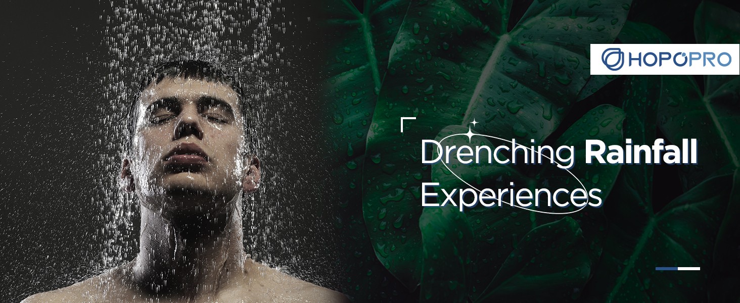 High Flow Shower Head - High Pressure Rain - 7 Inch Rainfall Spray Showerhead -