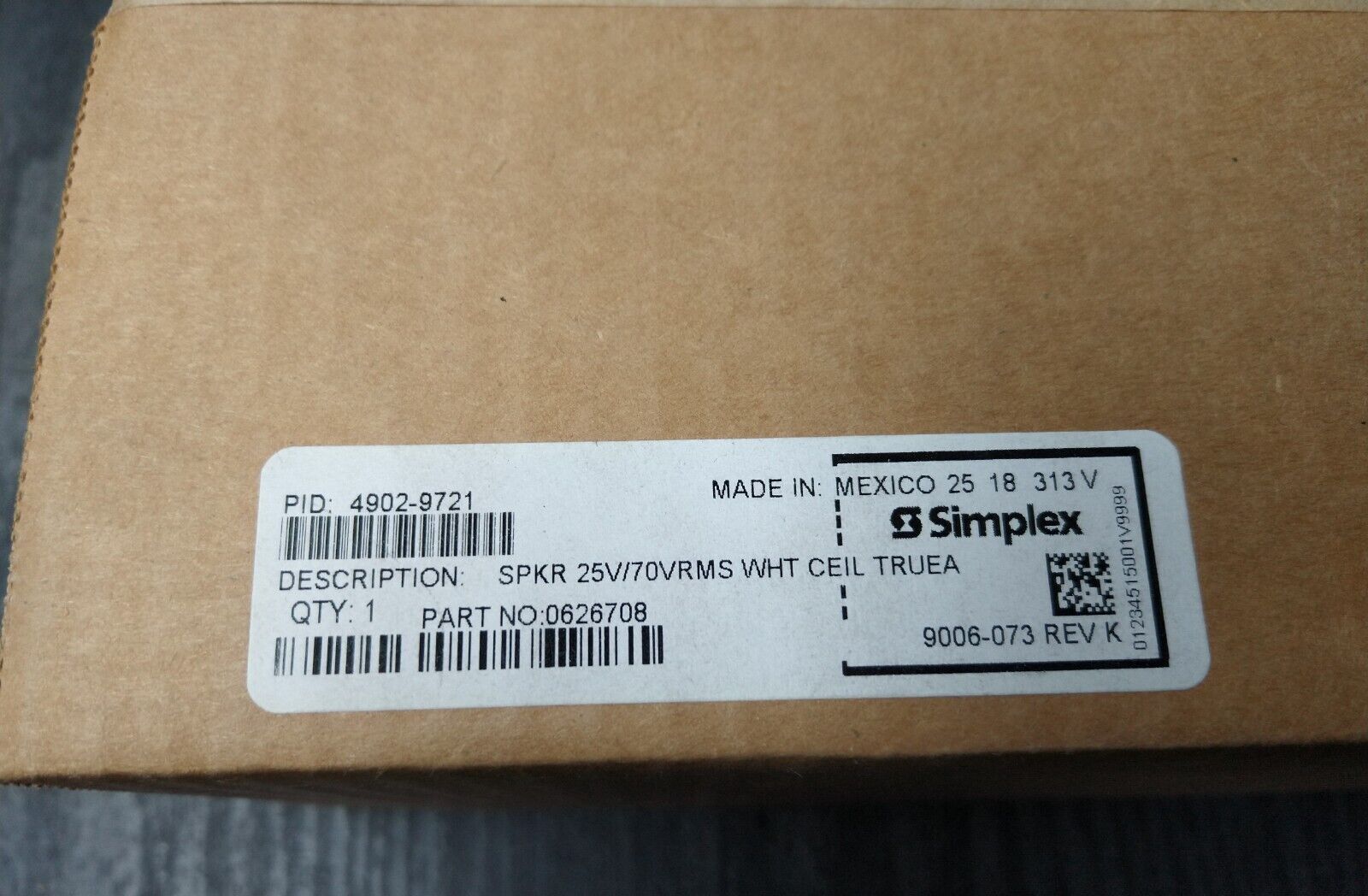 SIMPLEX MULTI-TAPPED ROUND SPEAKER CEILING WALL OUTPU 4902-9721 1/4 / 2W new