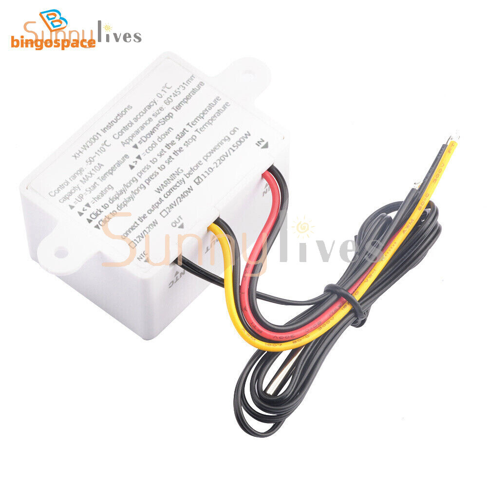 AC110-220V Digital Temperature Controller 10A Thermostat Control Switch Probe
