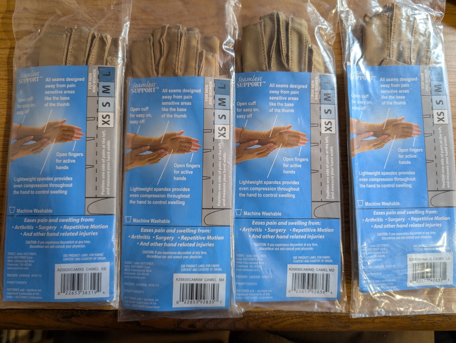 Isotoner Open Finger tip Therapeutic Compression Support Gloves size Small SM
