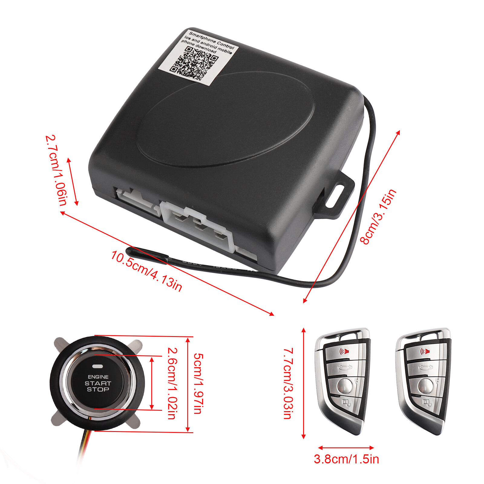 Car Keyless Entry Engine Start Alarm System Push Button Remote Starter US