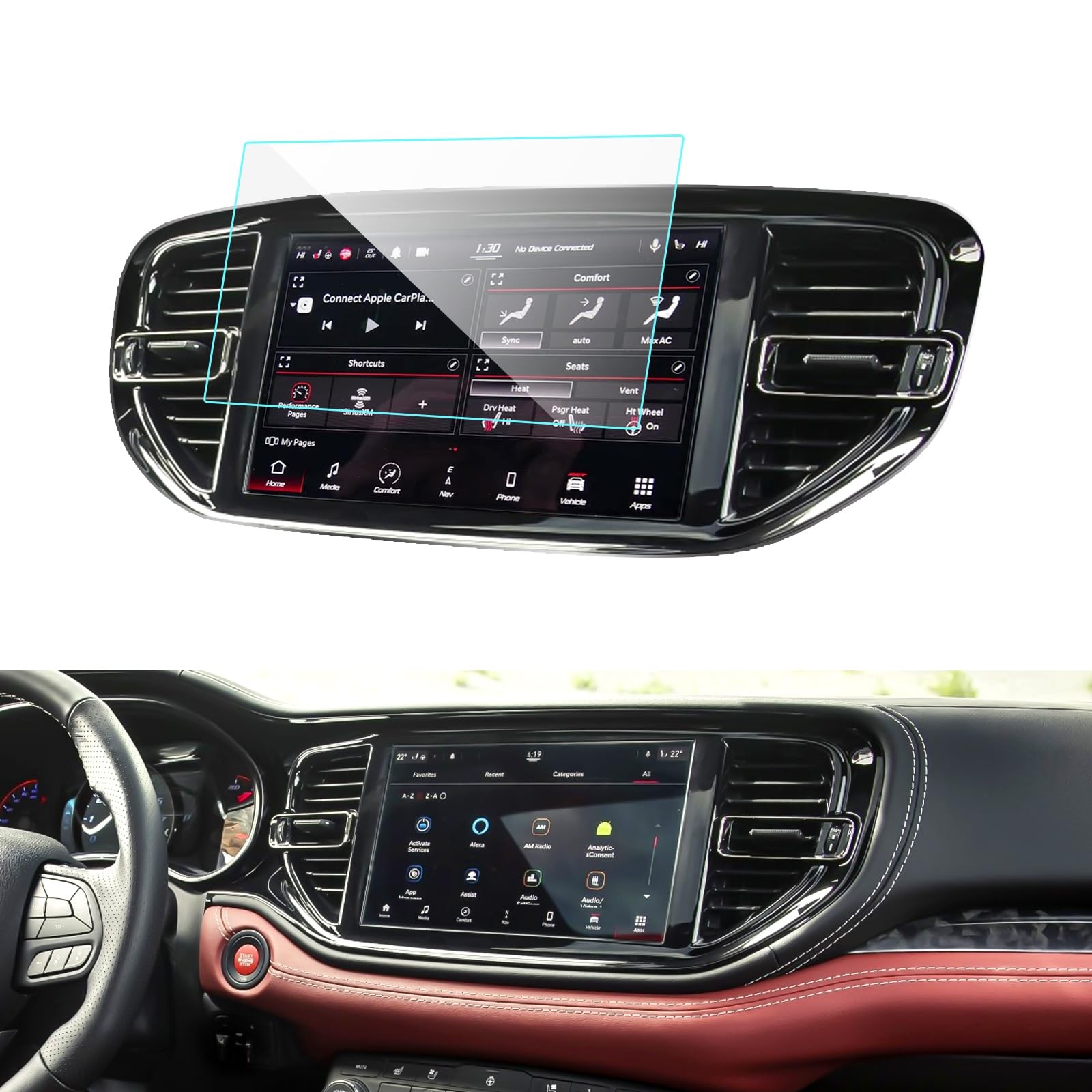 2025 2026 Durango Screen Protector for 2021-2026 Dodge 10.1-inch