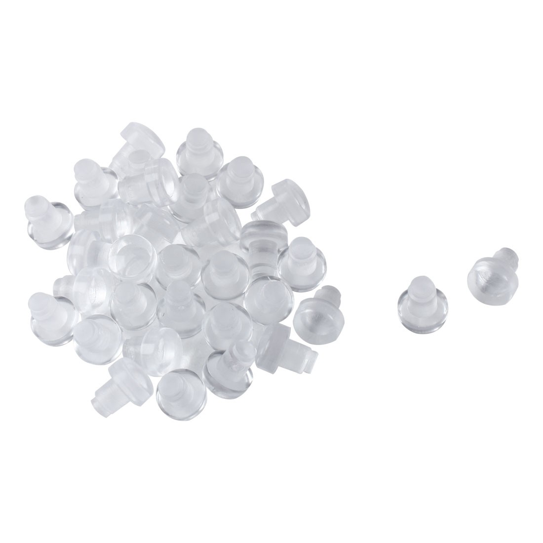 24pcs 6mm Soft Clear Flat Stem Bumpers Glide, Patio Outdoor Furniture Table Top