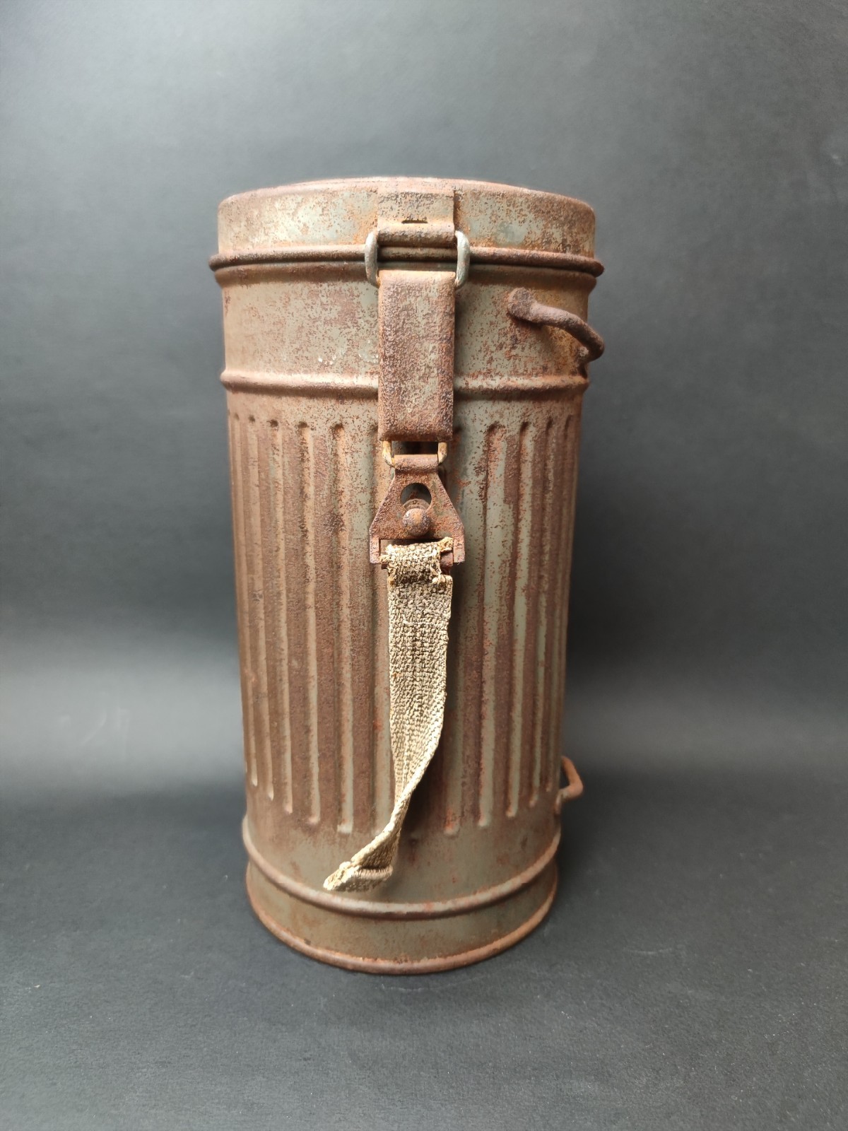 Original German Wehrmacht Uniform Gas Mask Canister Relic of Battlefield WW2