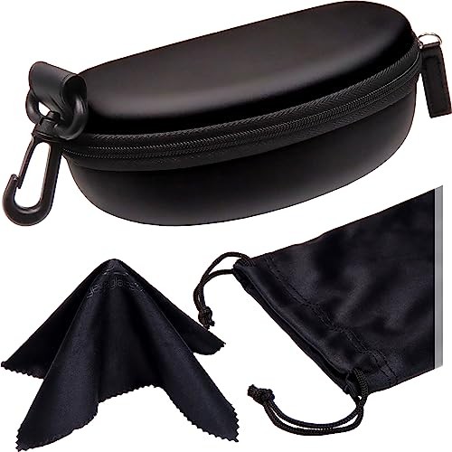 Sports Sunglasses Case and Slim wallet Semi hard large B15hc Black/Black1
