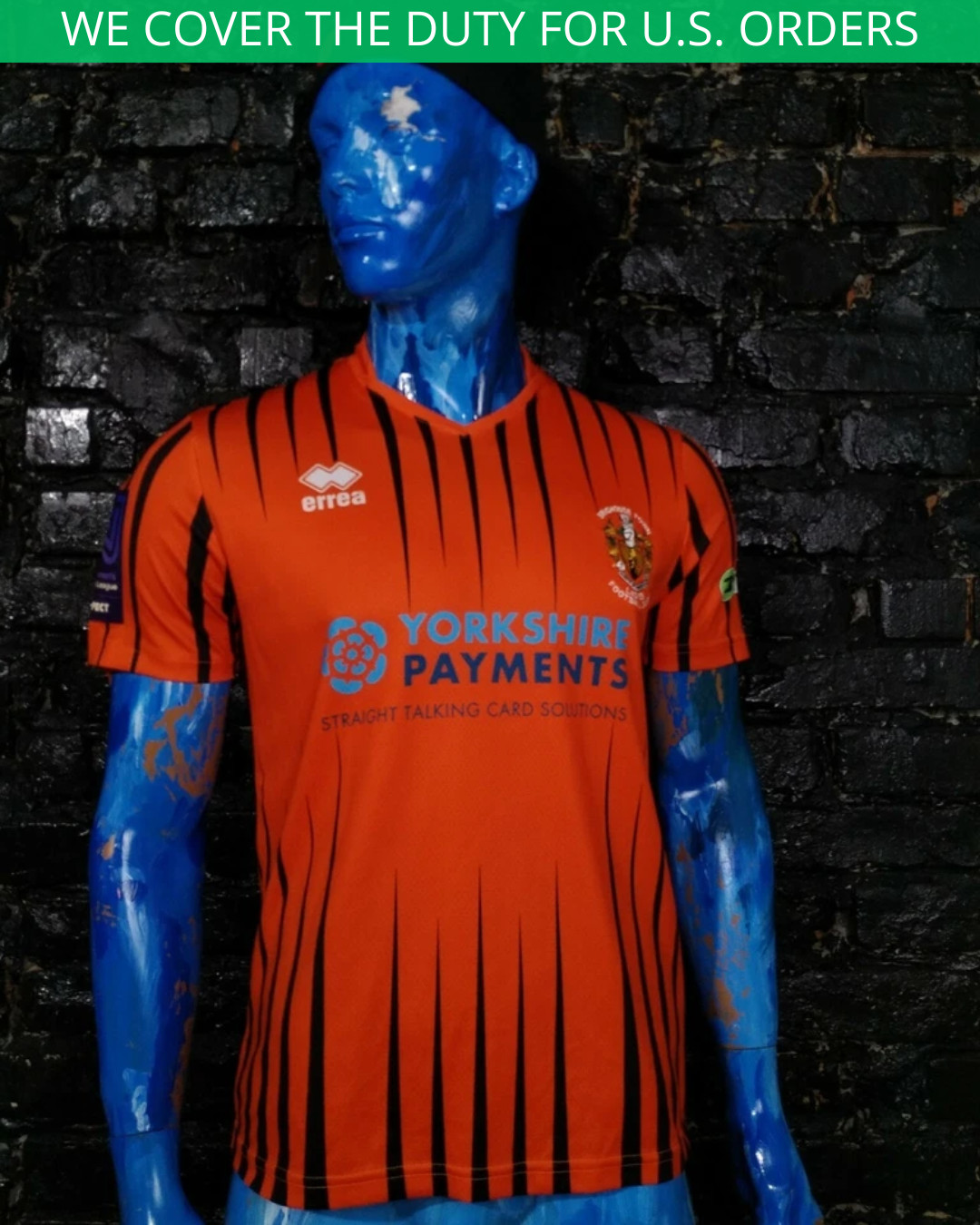 Emily Cook Brighouse Town Jersey Football Shirt Match Worn Errea Orange Woman S