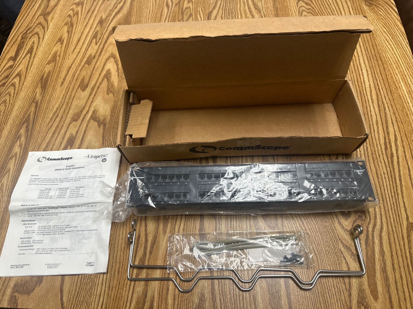 UNP610-48P Uniprise Cat5E 48 port patch panel AS IS
