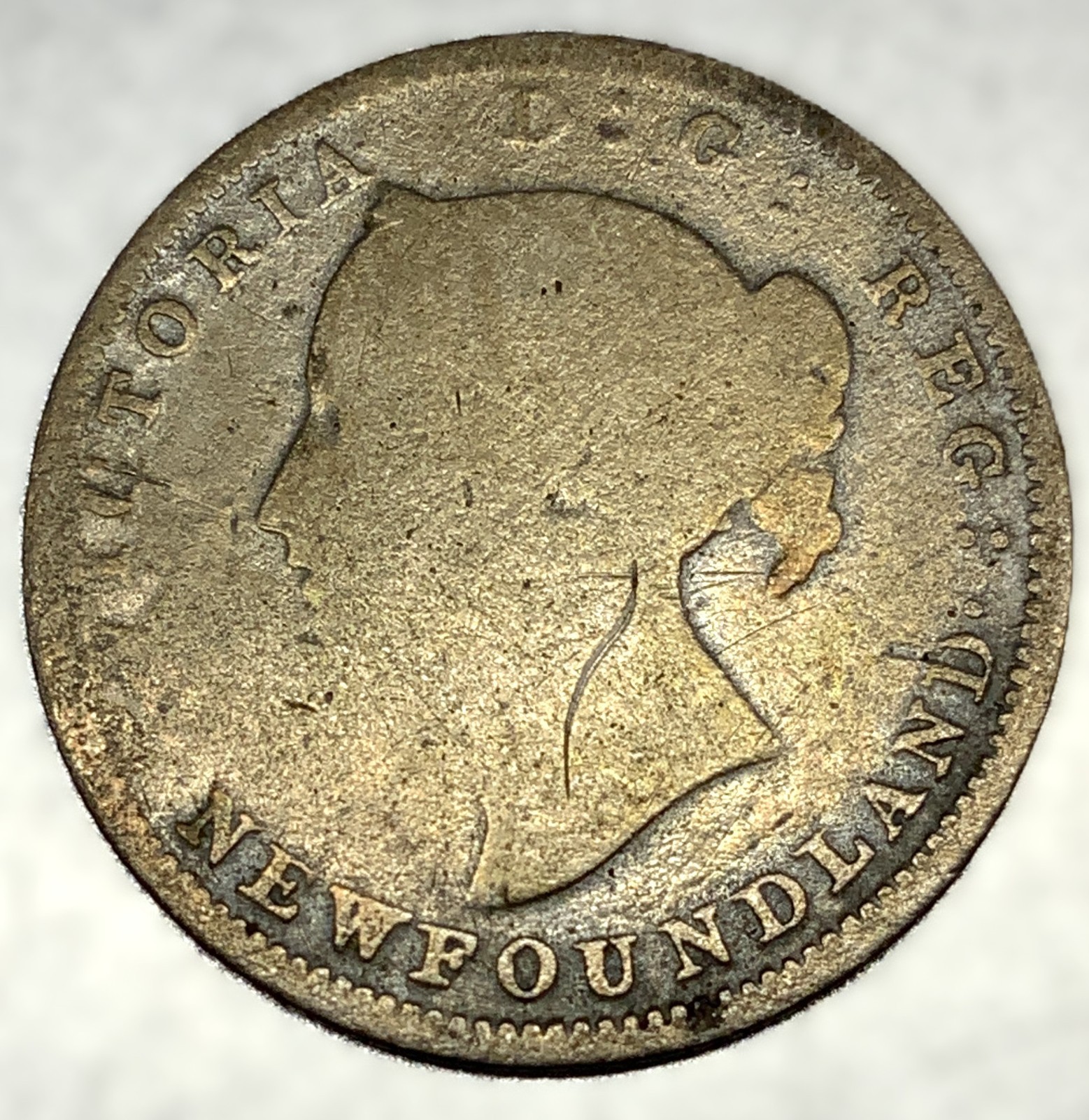 Canada 1896 5c Five Cent Silver Coin Queen Victoria .925 Silver Circulated 4455