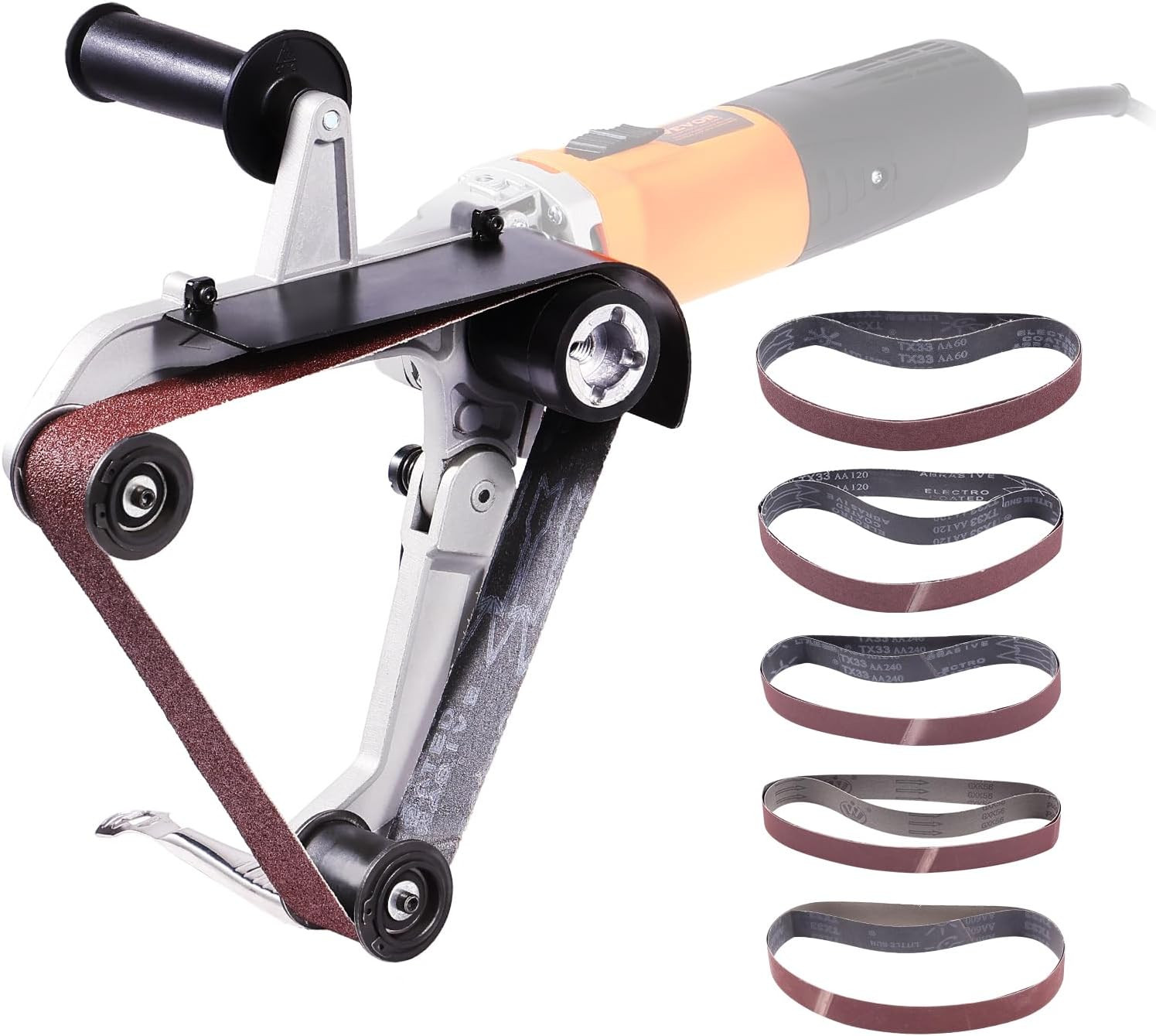 Belt Sander Adapter for Angle Grinder, US 5/8-11 Thread Pipe Tube Sanding Attach