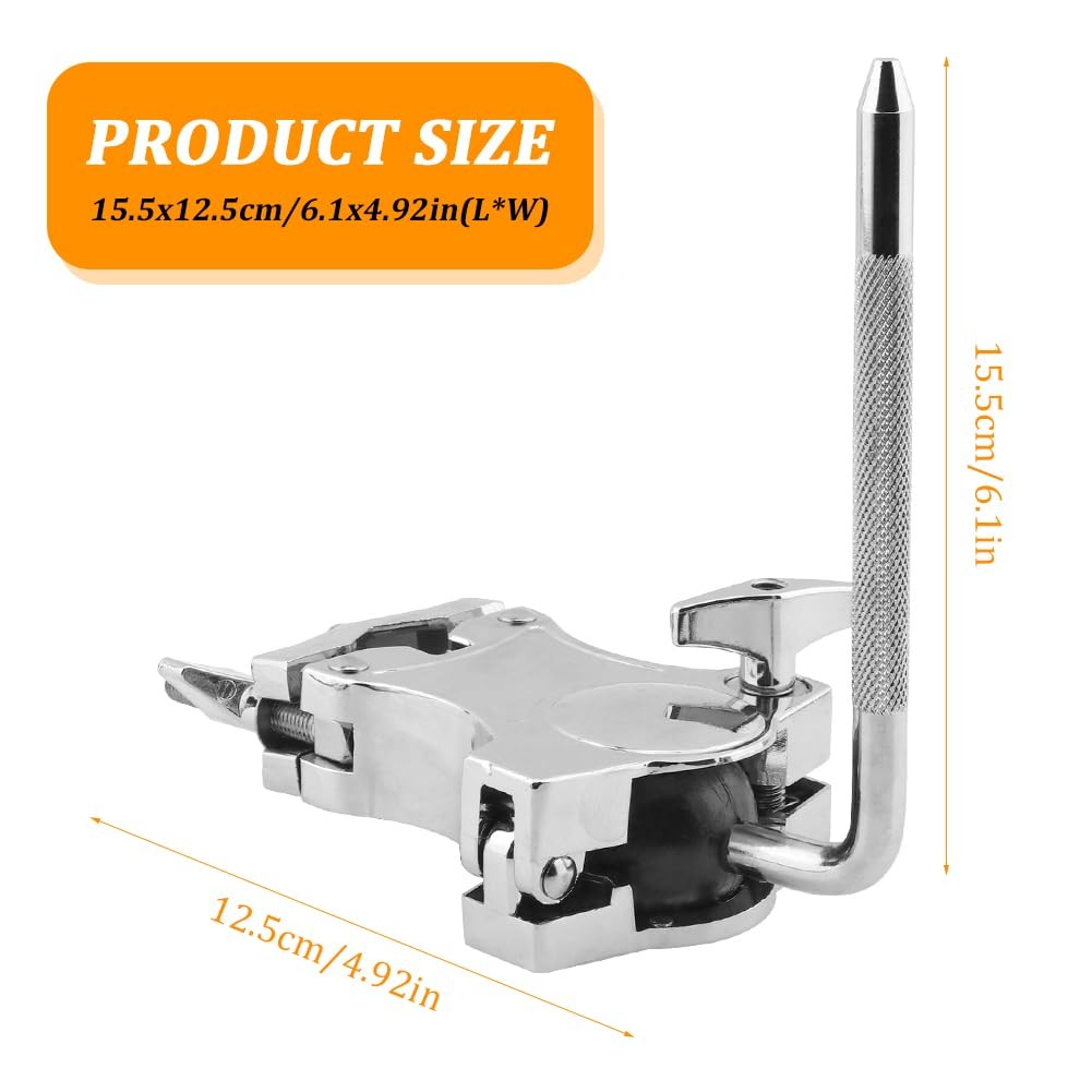 Cowbell Clamp L Rod Holder Adjustable Mount Bracket for Drum Percussion