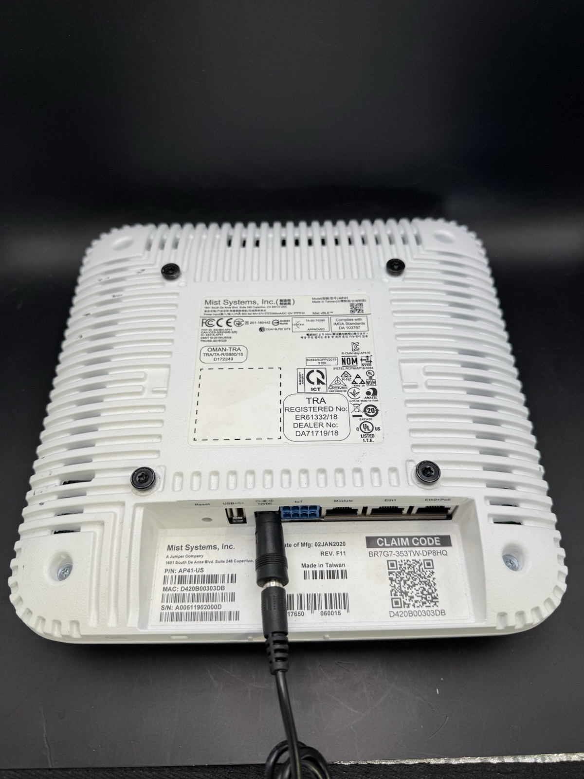 Juniper Mist Systems Premium AP41 Dual Band Access Point- JJ O4A