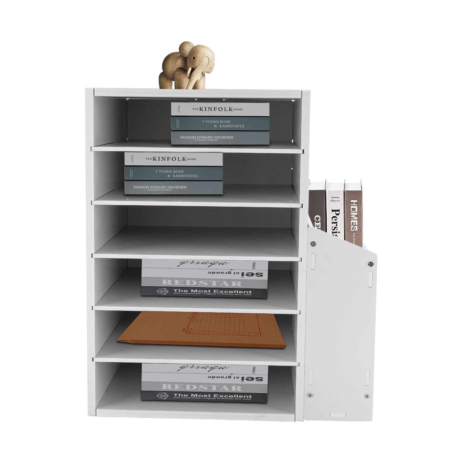 6 Compartments Desktop Organizer Desktop File Holder Rectangular File Organizer