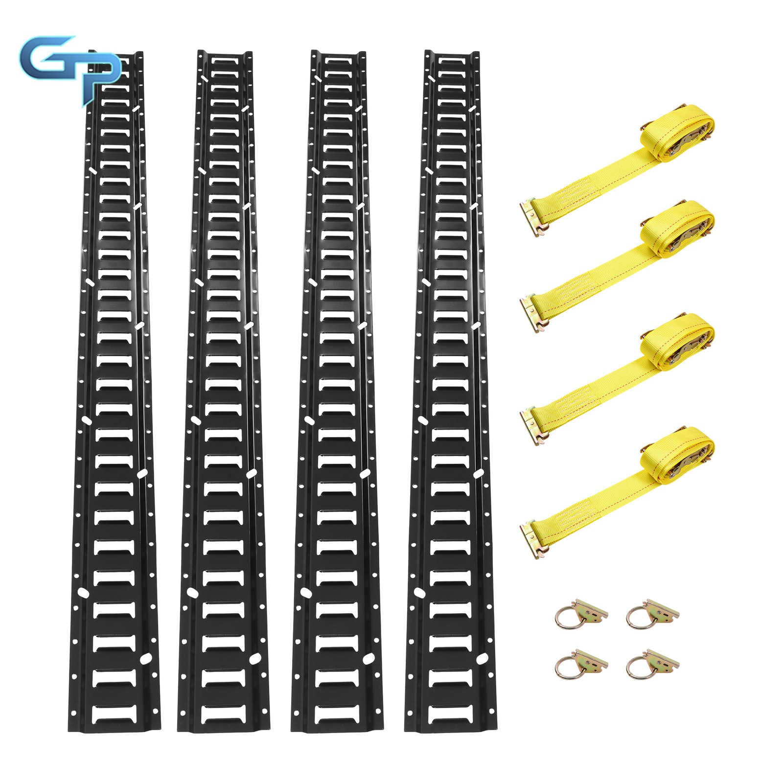 12 Pack 5ft Horizontal E Track Tie-Down Rail Kit for Trailers Vans Garages