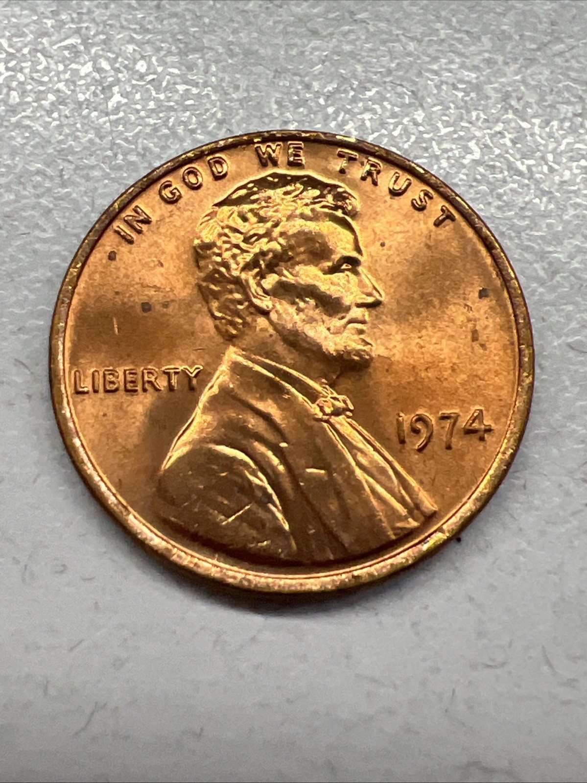 1974 Uncirculated Red Lincoln Memorial Cent Penny (B)  Free Shipping