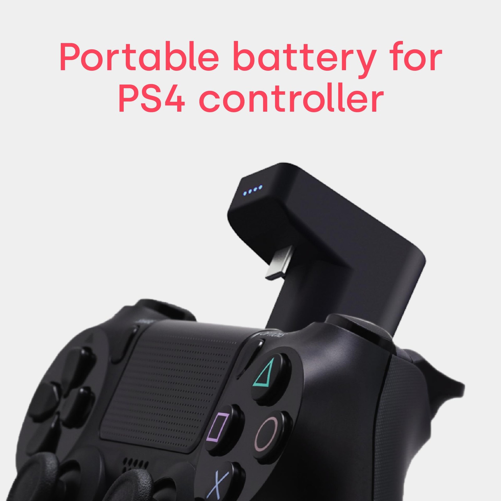 Wireless Charger for PS4 Controller, Portable Battery, Play While Charging