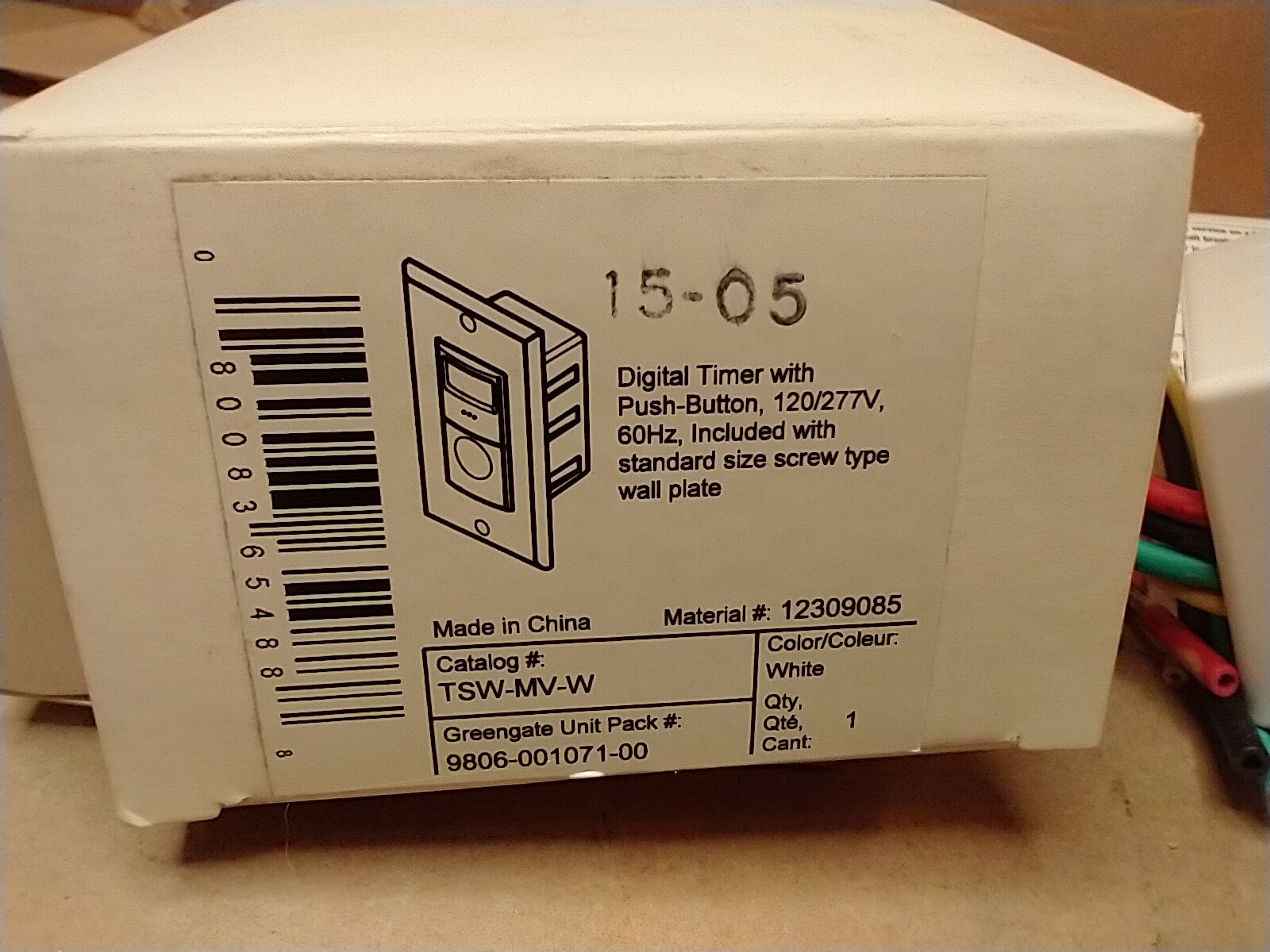 Cooper Lighting TSW-MV-W White Digital Wall Switch Timer 120/277V Greengate