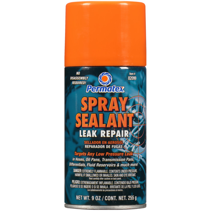 Permatex 82099 Spray Sealant Leak Repair 9oz Aerosol Hoses Oil Pans Single Clear