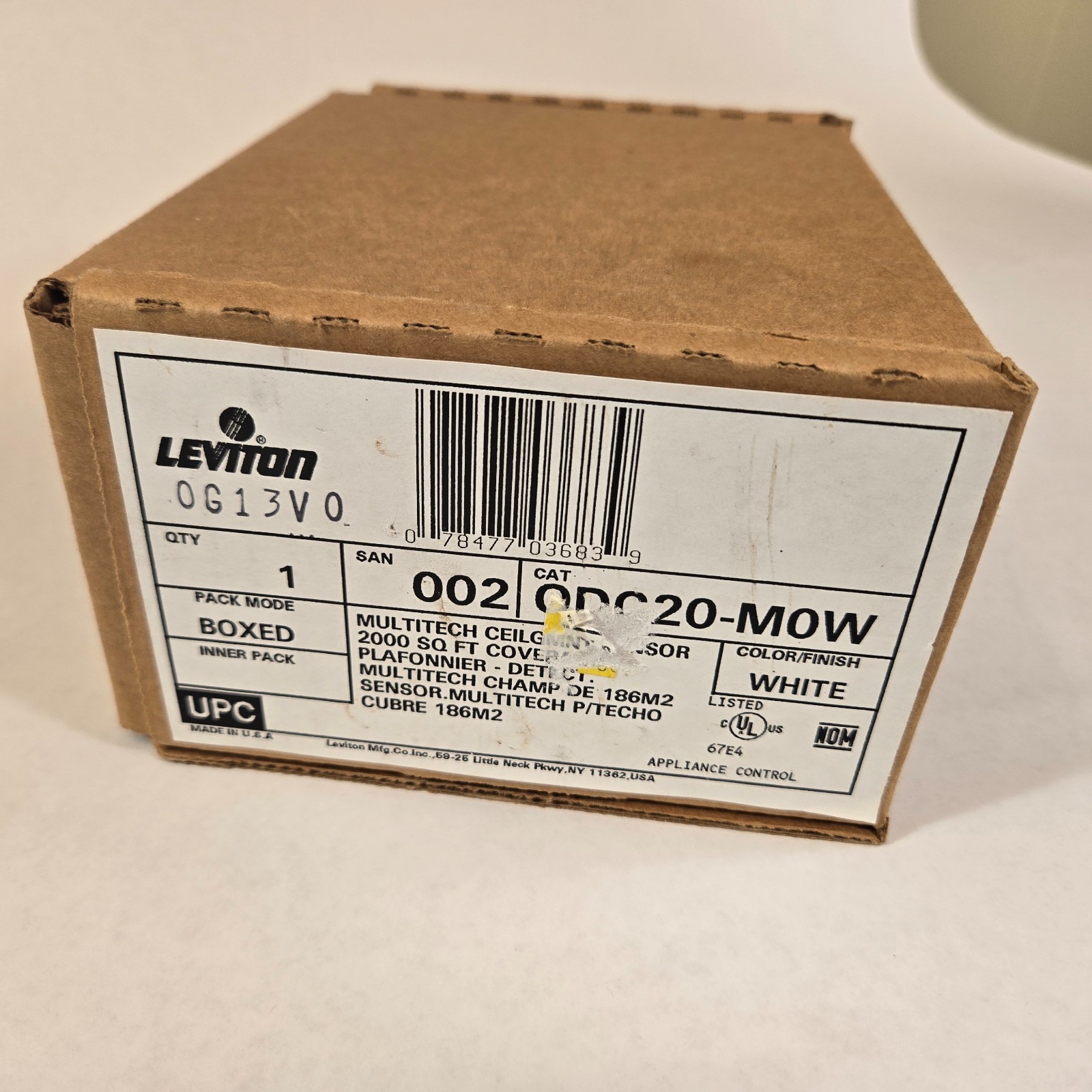 Leviton Multi-Technology Occupancy Sensor 24VDC ODC20-MOW