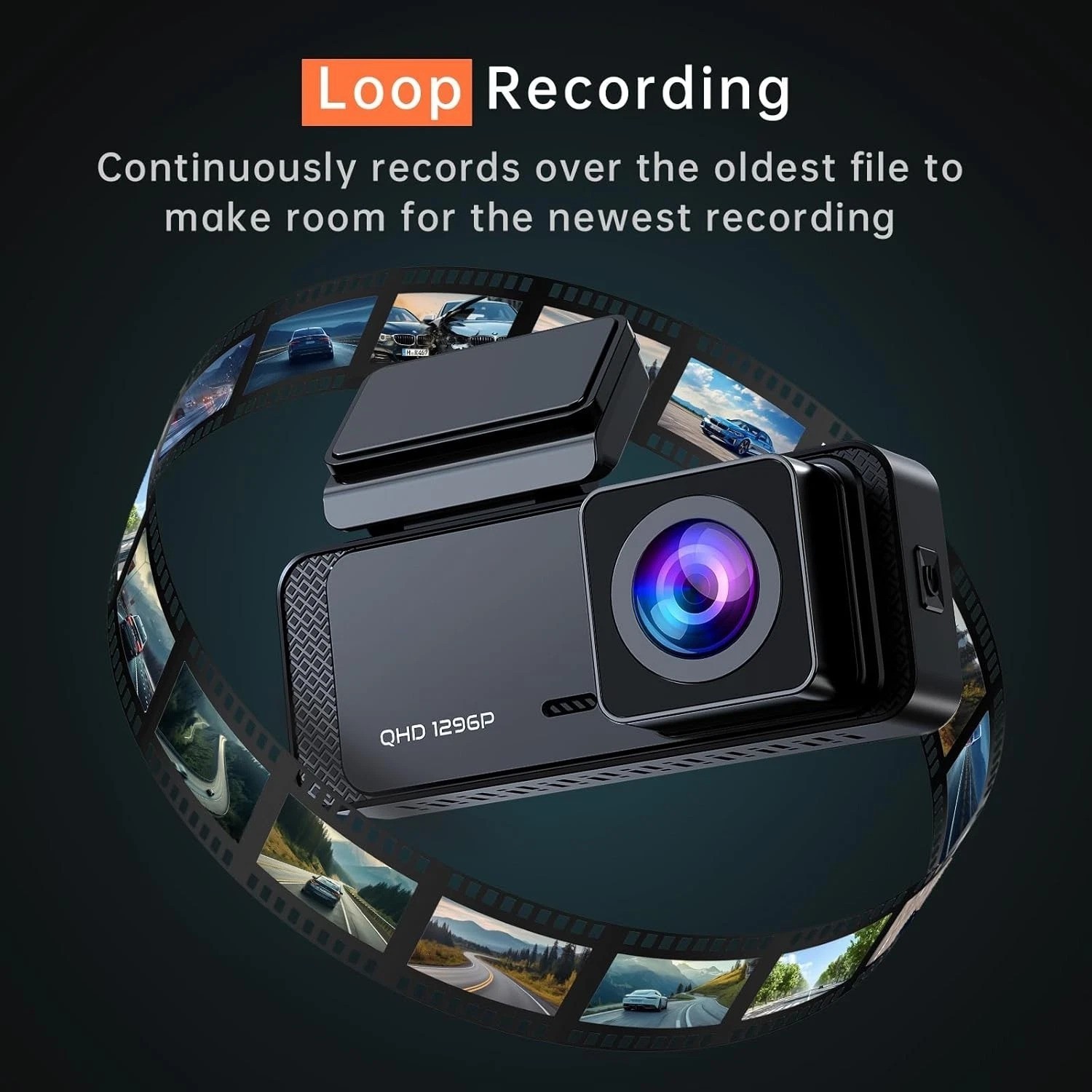 V300 Dash Camera 1296P Front WiFi Car Night Vision Loop Record