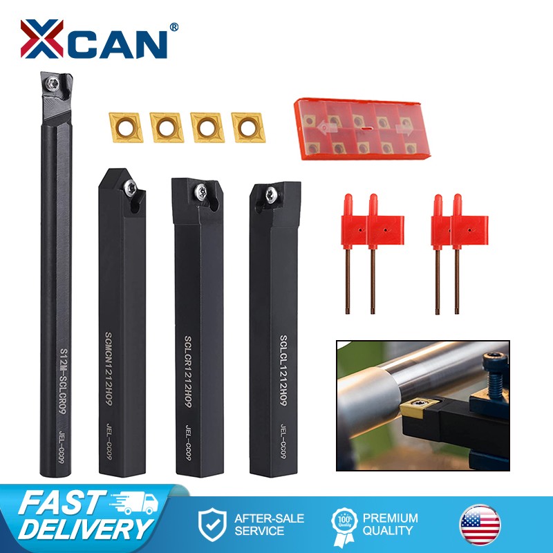 4Pcs Lathe Turning Tools 10Pcs Lathe Indexable Carbide Insert Boring Bar Holder