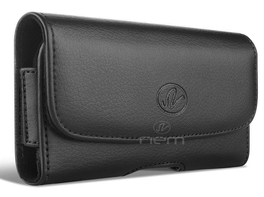 Leather Belt Clip Pouch For iPhone 16 15 14 13 12 11 X XR SE Fit Otterbox Case