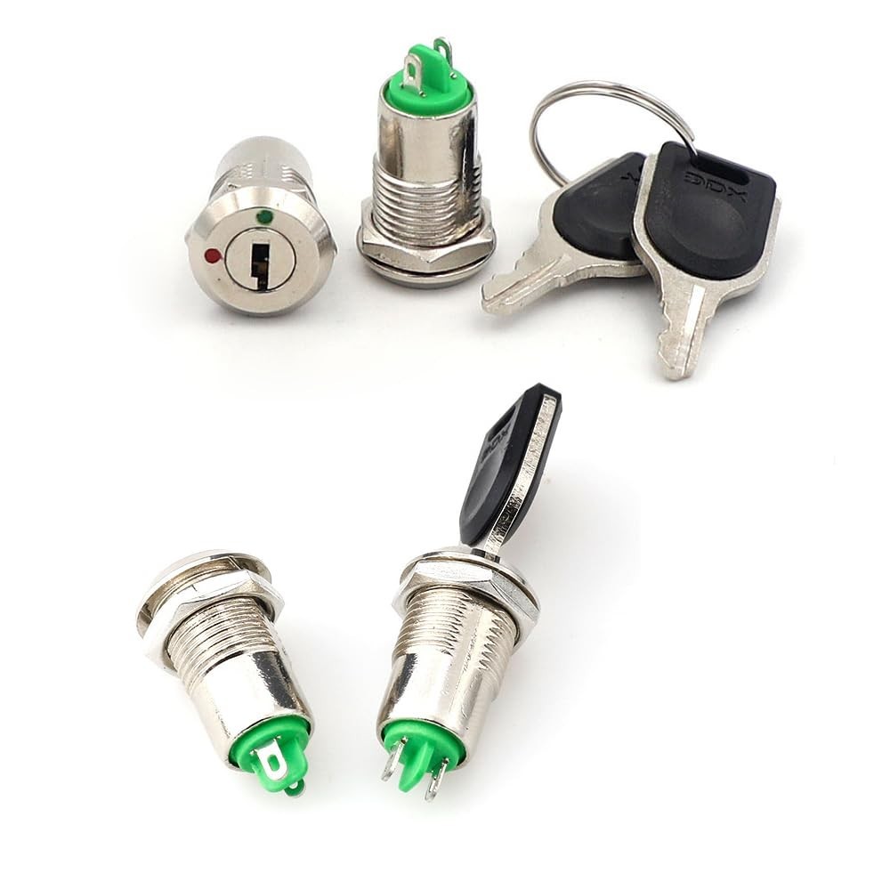 3 Pack Mini Electric Key Switch Rotary Keylock SPST Toggle for Engines & Boats