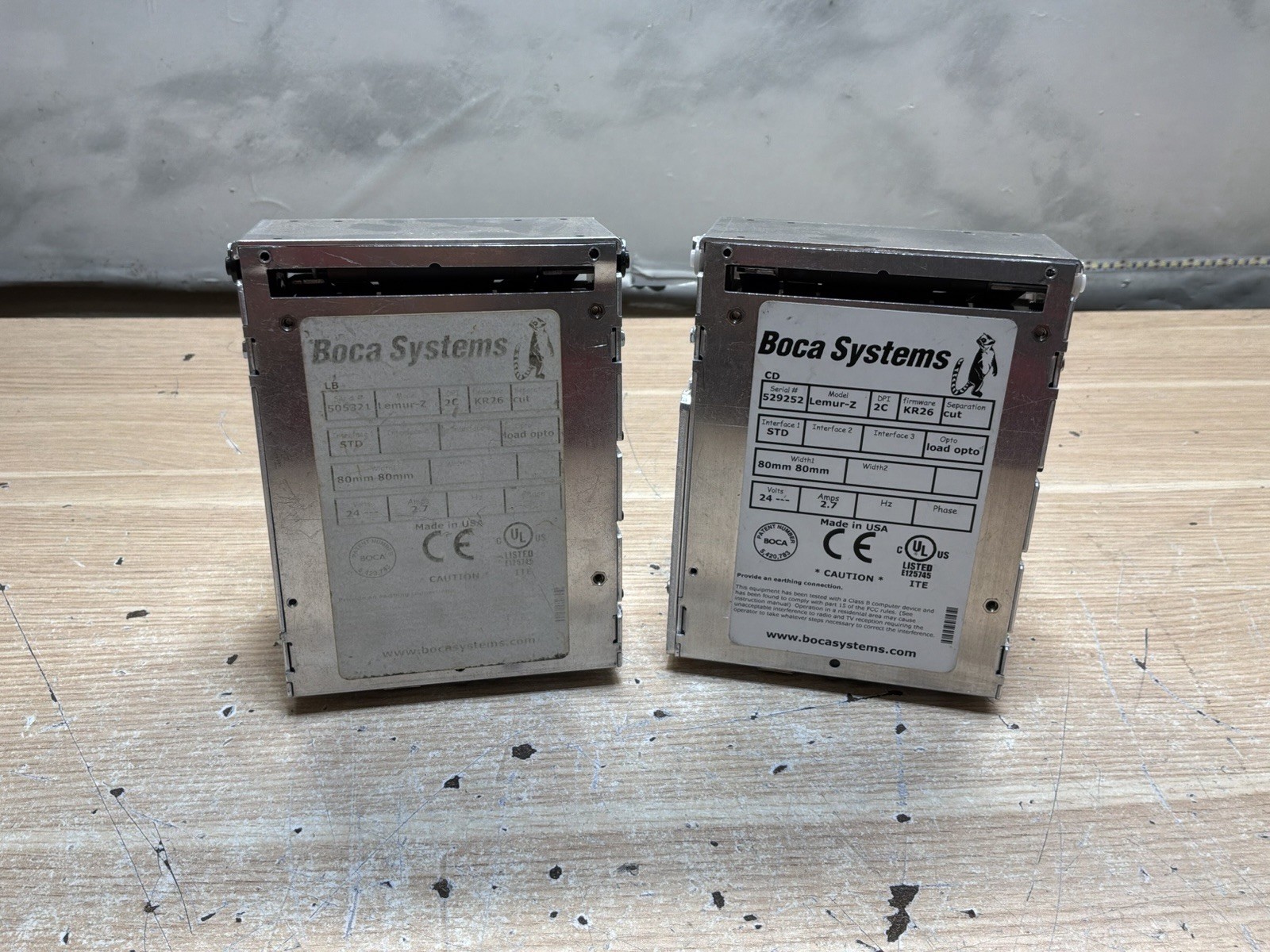 BOCA SYSTEMS  Lemur-z Kiosk PrinterKR26 / LOT OF 2 / FOR PARTS/JUA3981