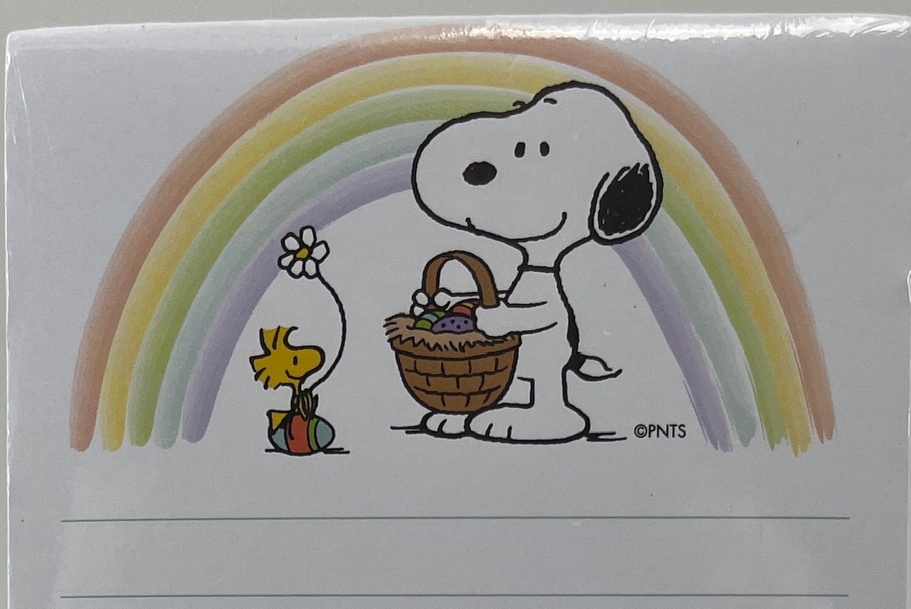 Peanuts - Snoopy and Woodstock Easter Basket Rainbow Note Pad / Task List