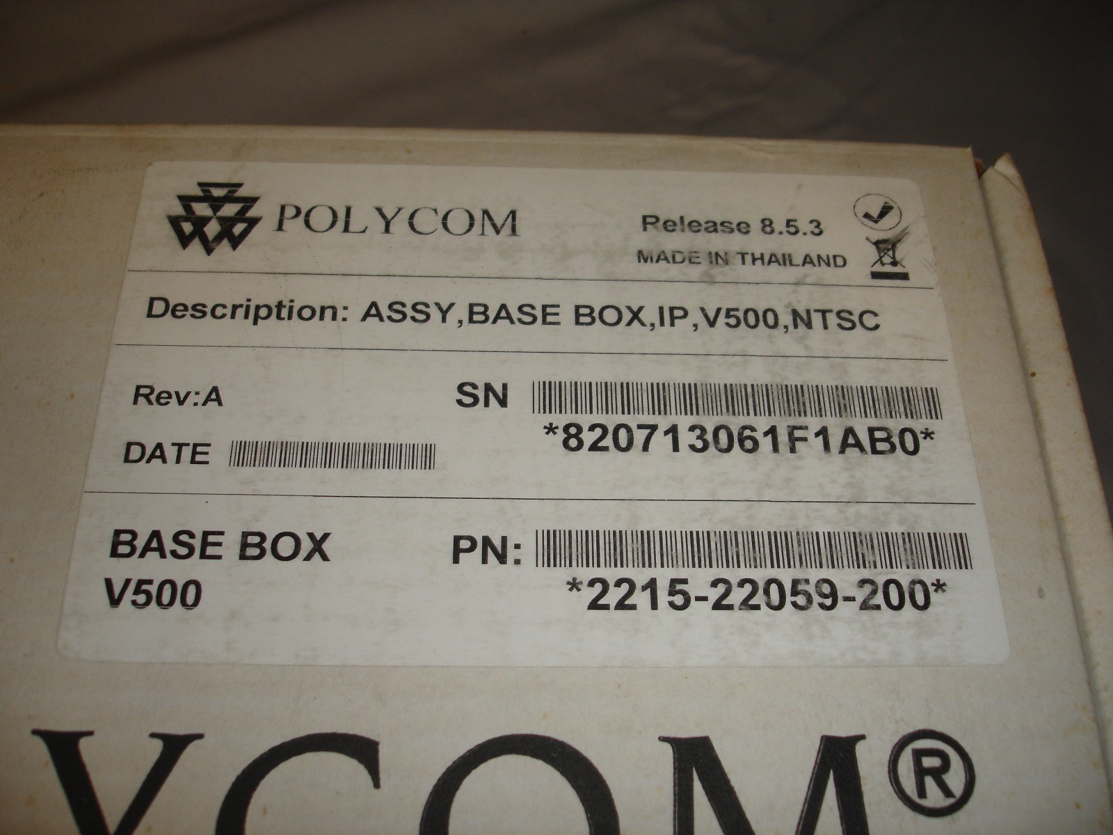 Polycom V500 Video Conferencing System Base Box (Open Box) & Accessories (Mixed)