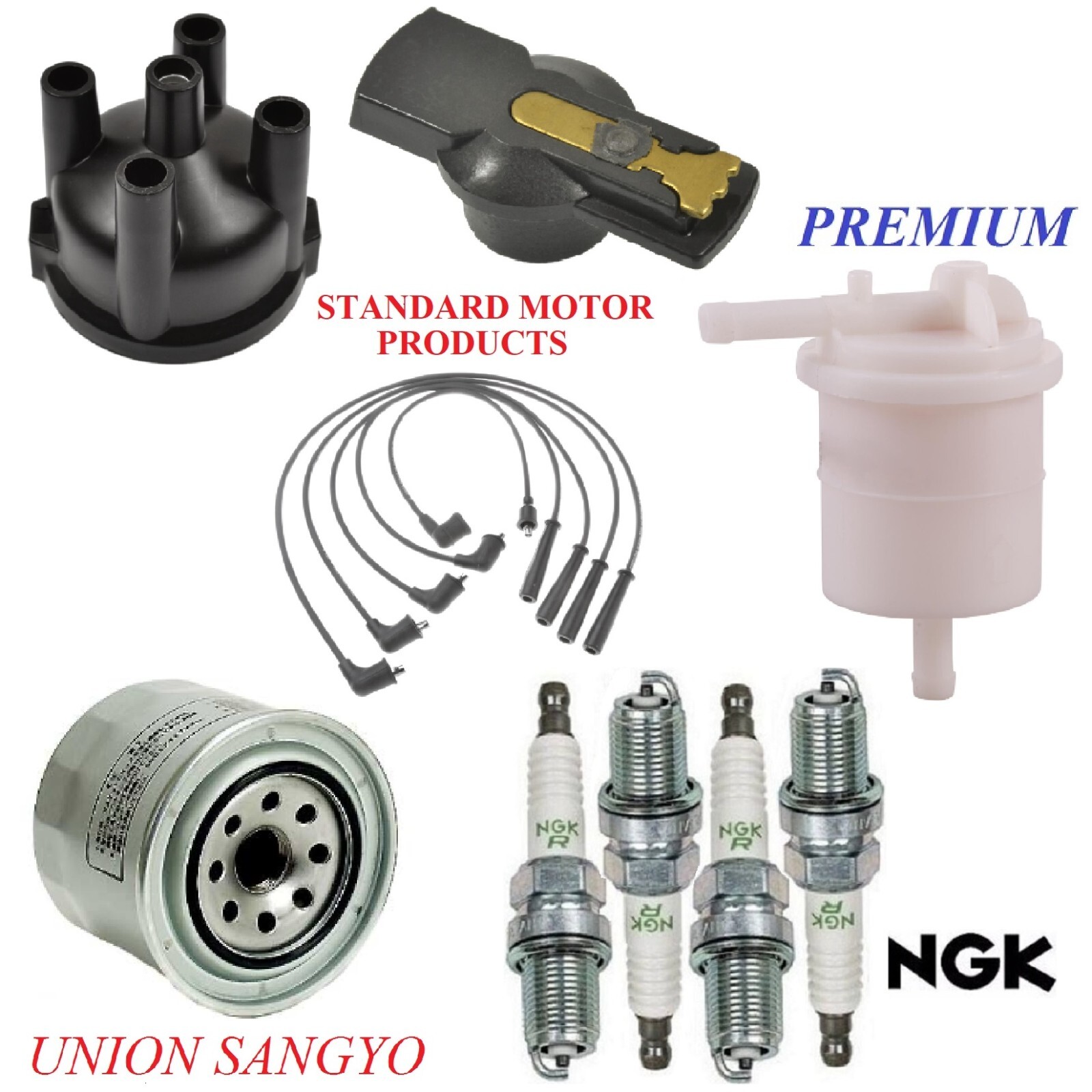Tune Up Kit Filters Cap Rotor Wire Spark Plugs For PLYMOUTH CHAMP L4 1.6L 1979