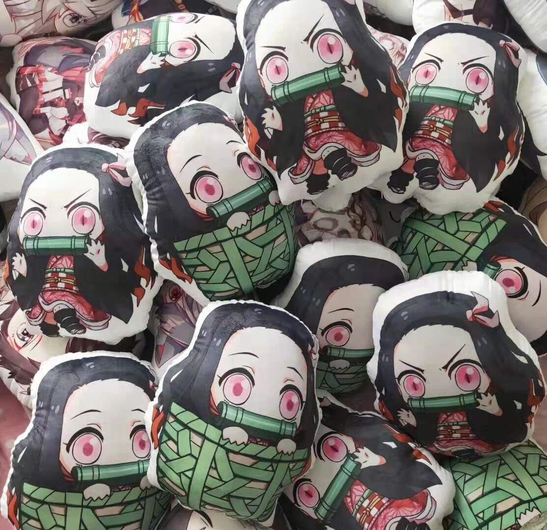 Anime Demon Slayer: Kimetsu No Yaiba Nezuko Kamado Two-sided Pillow Plush Toy