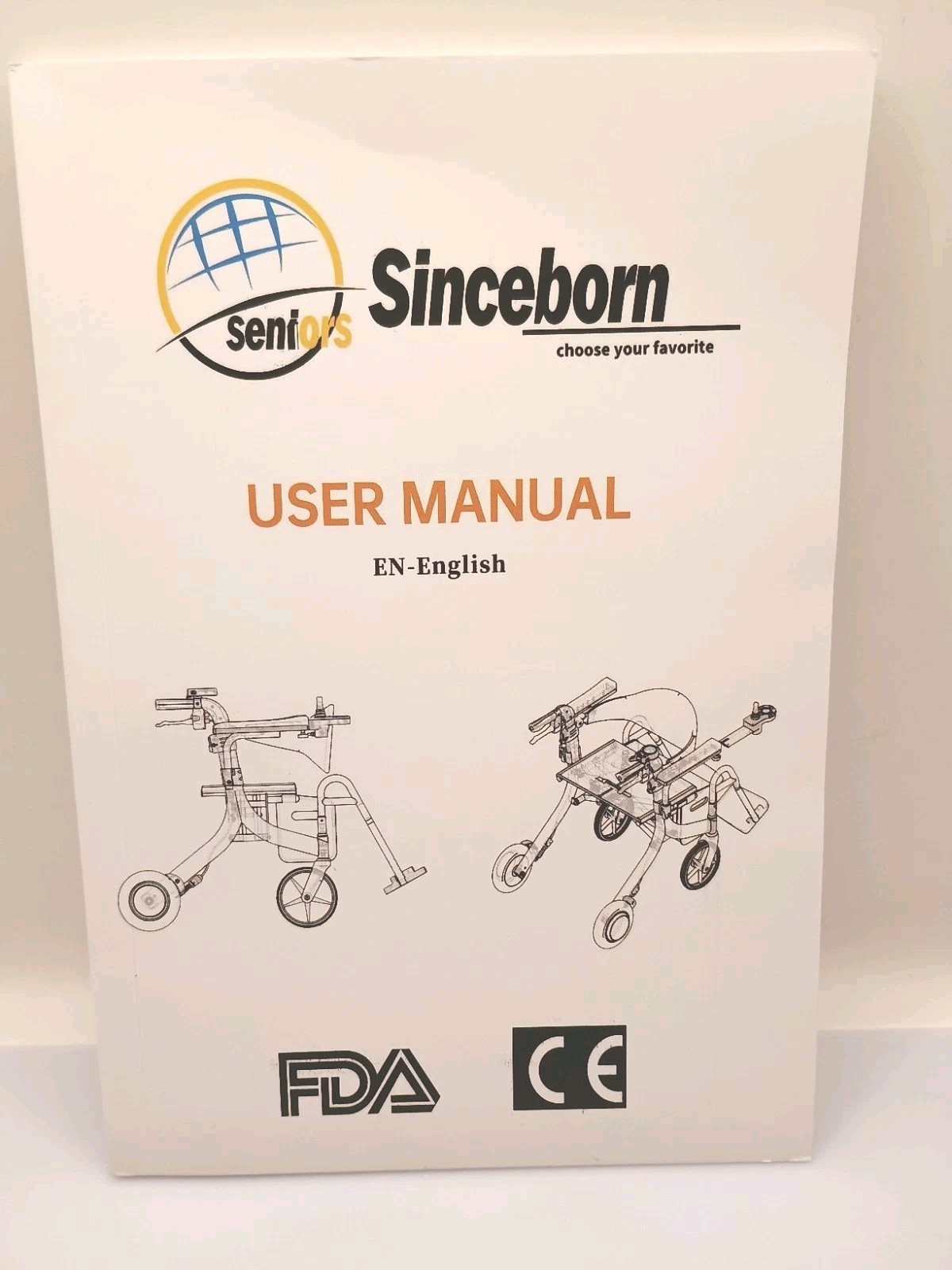 Original Manual + Color Card for Sinceborn 3 In 1 Rollator, Walker, Wheelchair