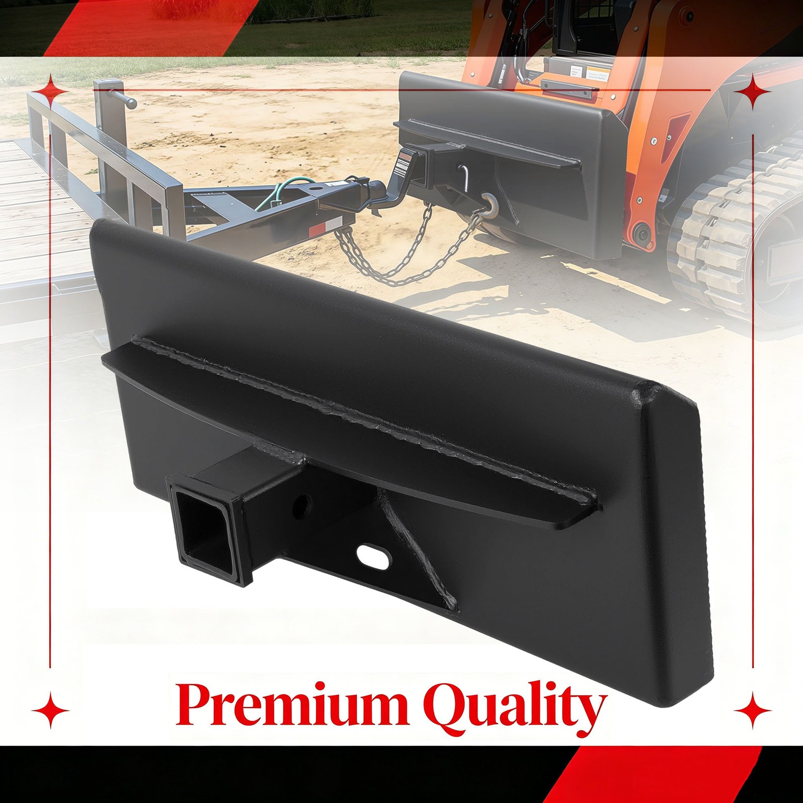 Mini Skid Steer Attachment Plate w/ 2" Receiver Hitch For Toro Dingo Ditch Witch