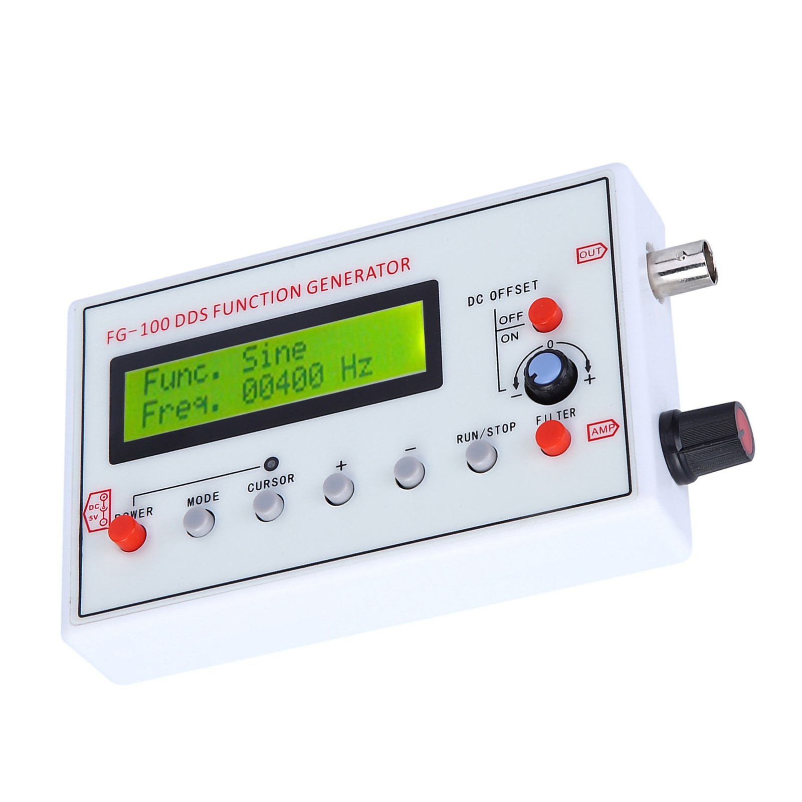 FG-100 DDS Function Generator Sine 1Hz-500KHz Counter Signal Source