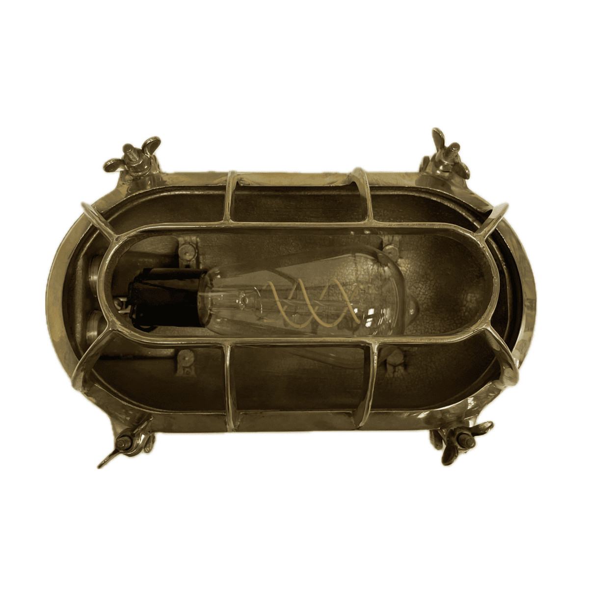 Oval Cast Brass Ceiling Or Wall Light - No Glass