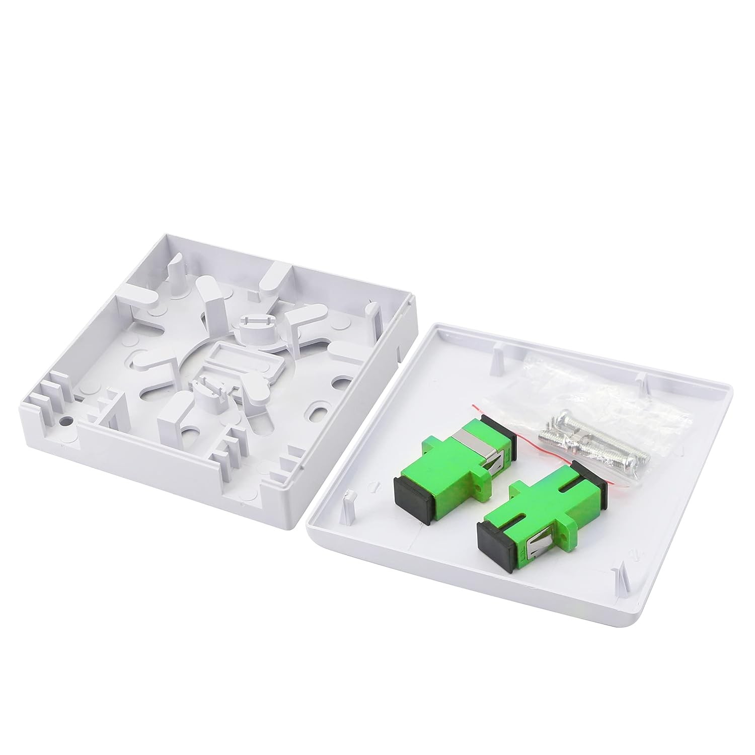 GELRHONR FTTH Fiber Panel Box Enclosure,2 Core Optic Terminal white