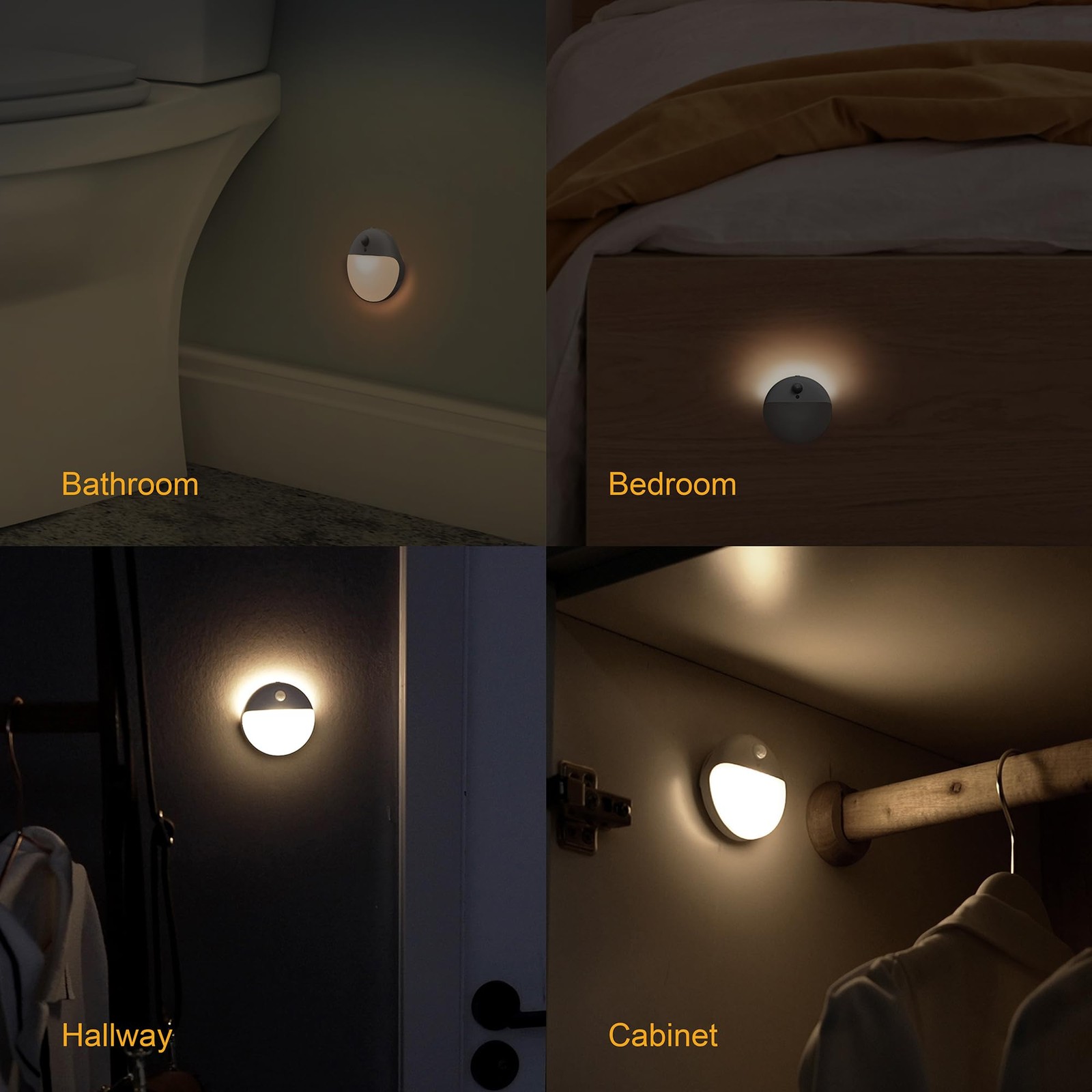2 Pack Motion Sensor Light Indoor, 2.6" Small Stick on Lights for Stairs, Bat...