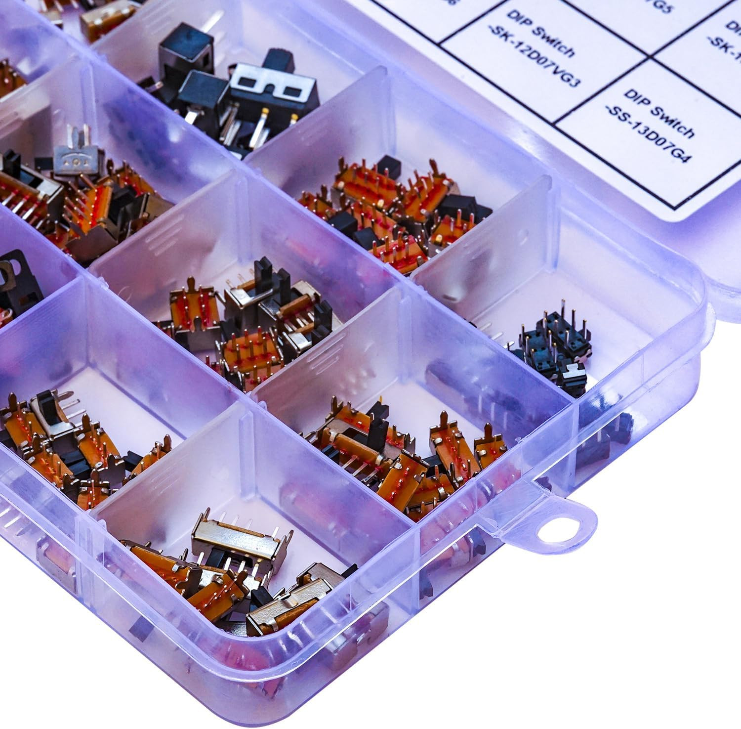 Slide Switch Assorted Kit, Mini Micro PCB Panel Slide Switch 2Pin 3Pin 4Pin On/O