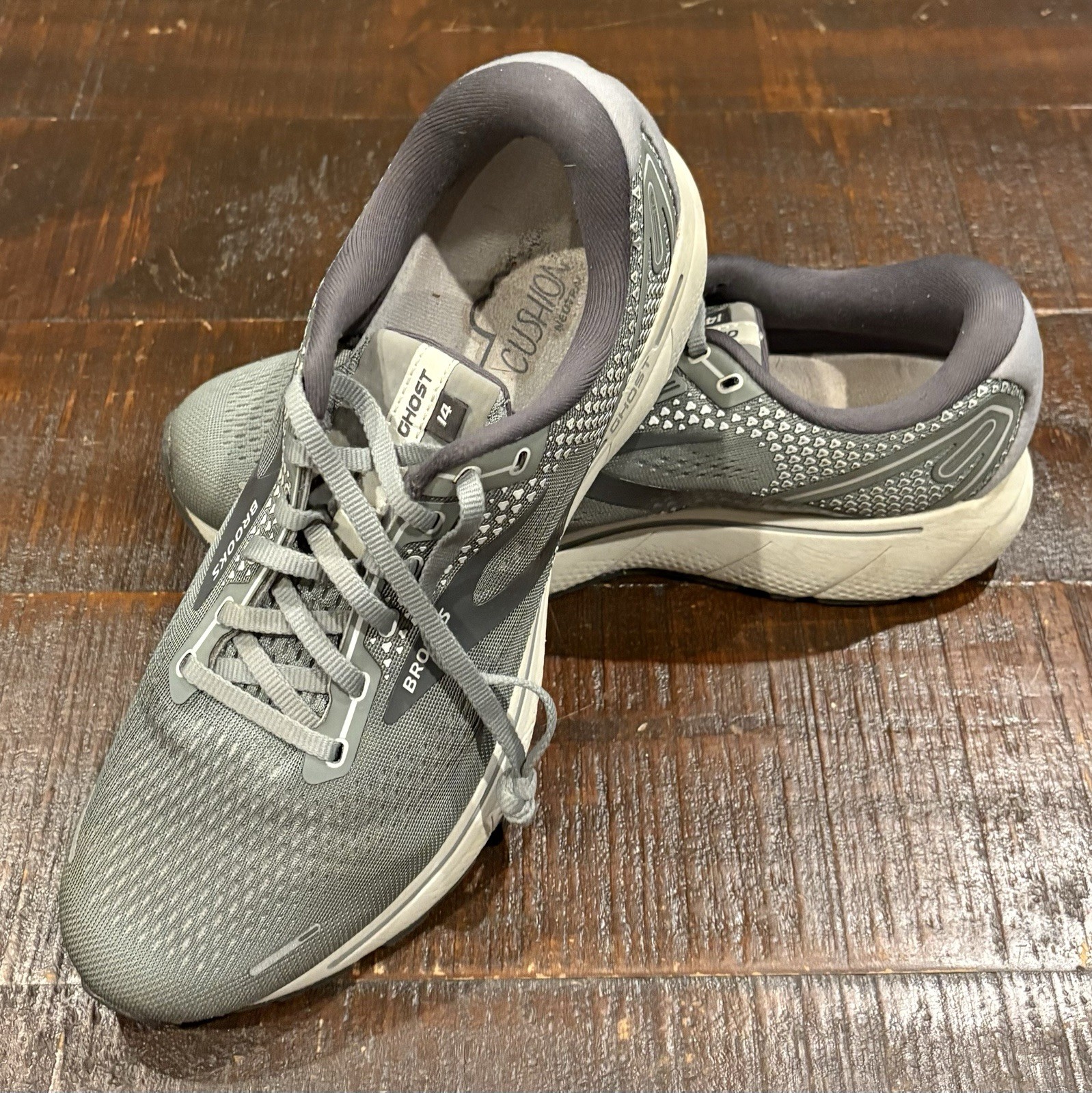 Brooks Ghost 14 Men's Gray Running Shoes US 11.5 2E