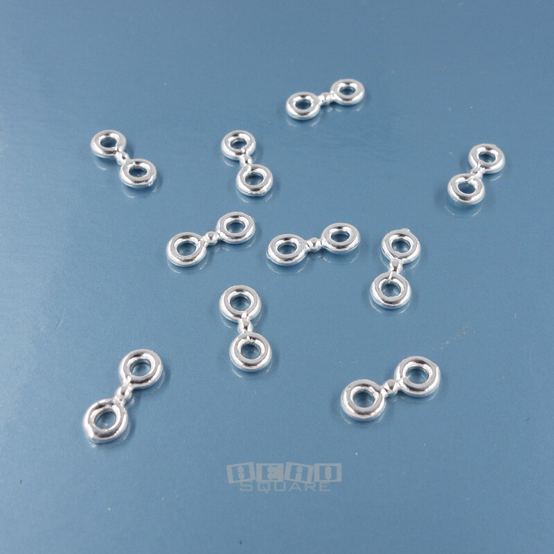 10 Solid Sterling Silver 2 Strand Bar Spacers approx. 3mm x 8mm #44312