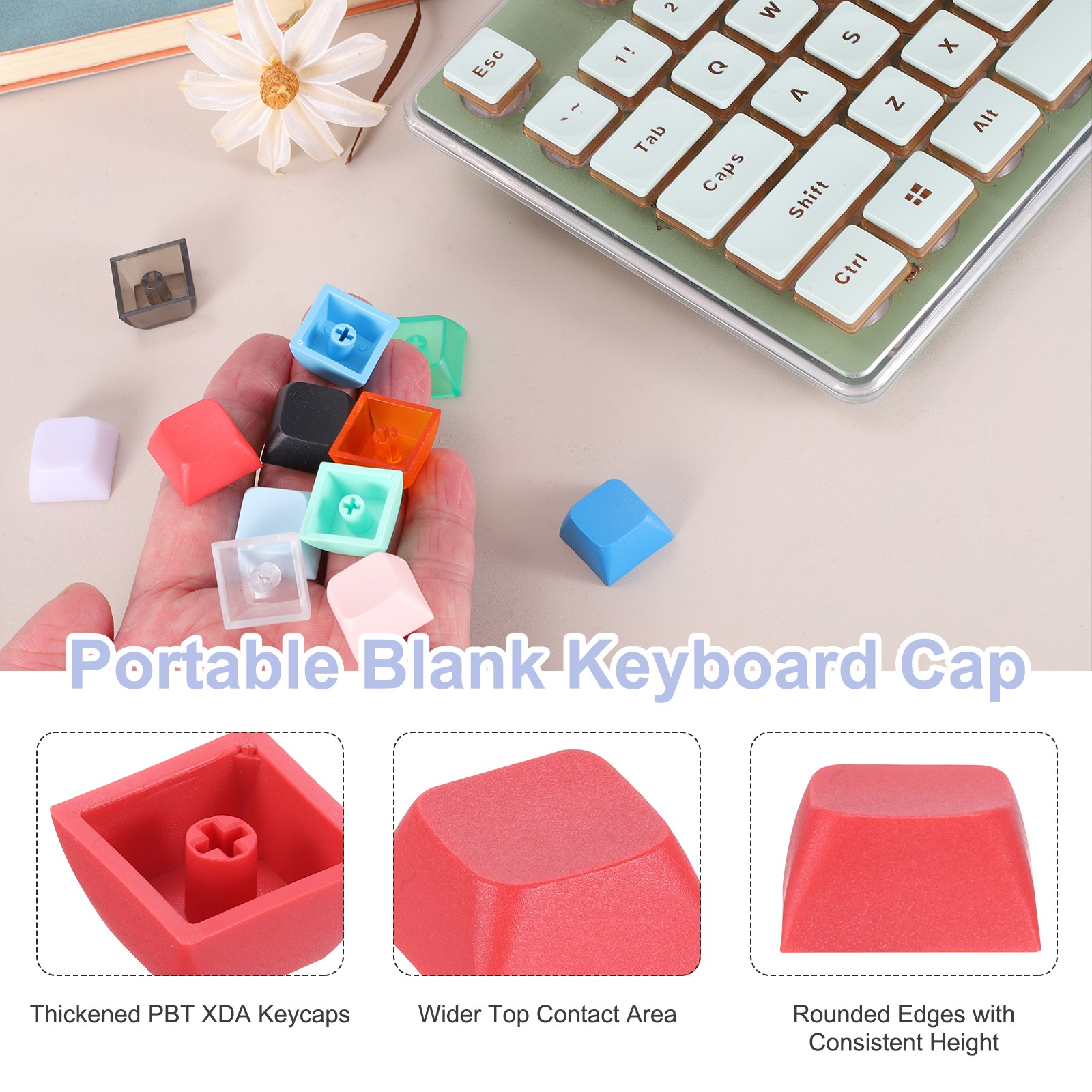10Pcs XDA Profile Keycap Set PBT Mechanical Numeric Keypads, Red