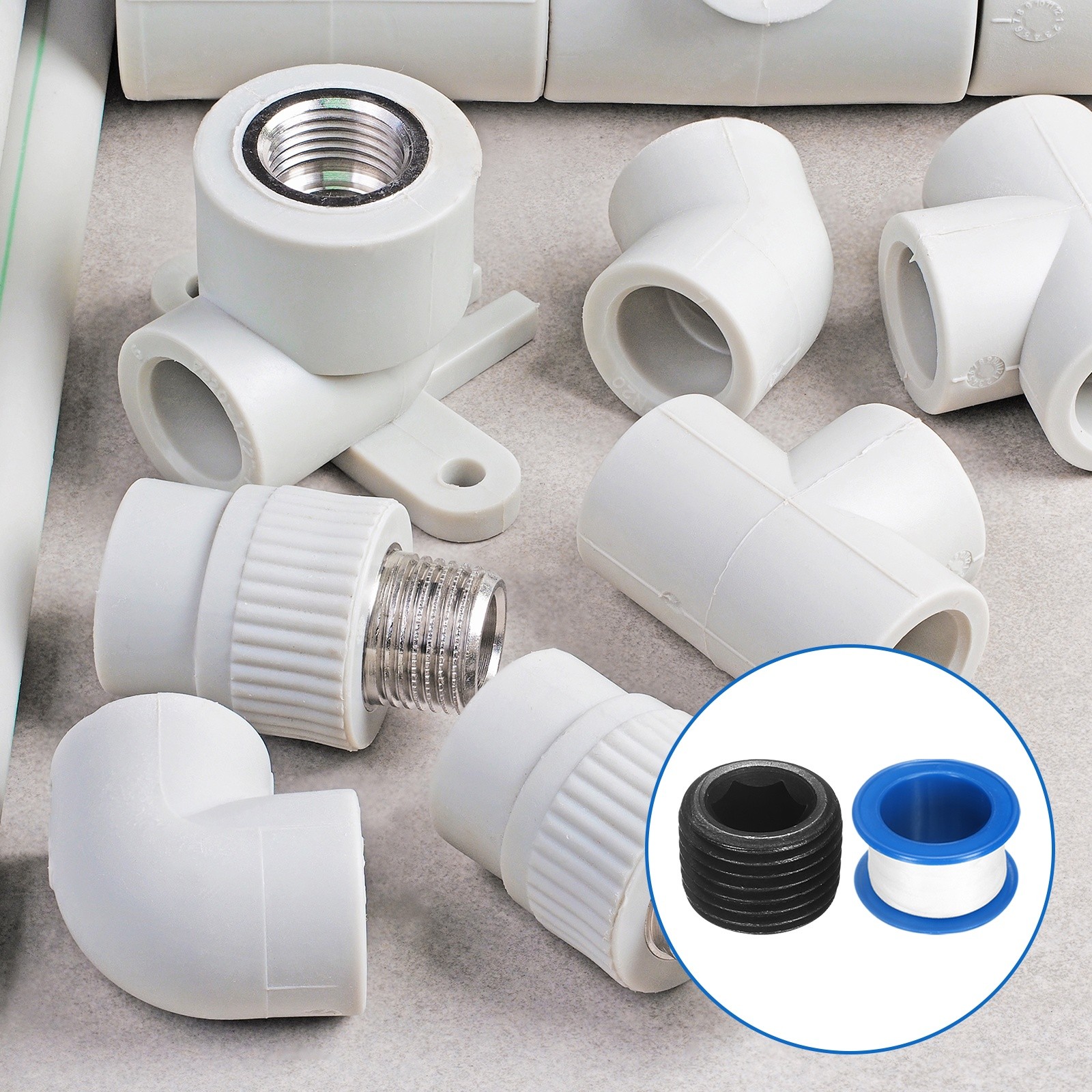 5Pcs NPT 1/8 Carbon Steel Male Thread Internal Hex Pipe Plug Fitting Socket