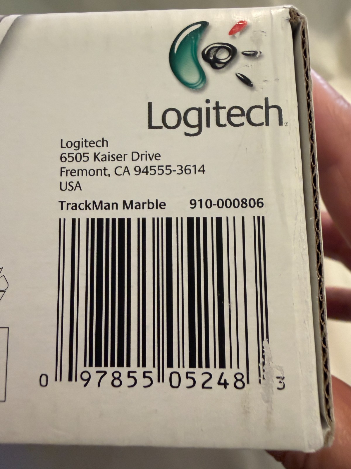 Logitech TrackMan Marble Mouse USB Wired Trackball Ergonomic - New Open Box