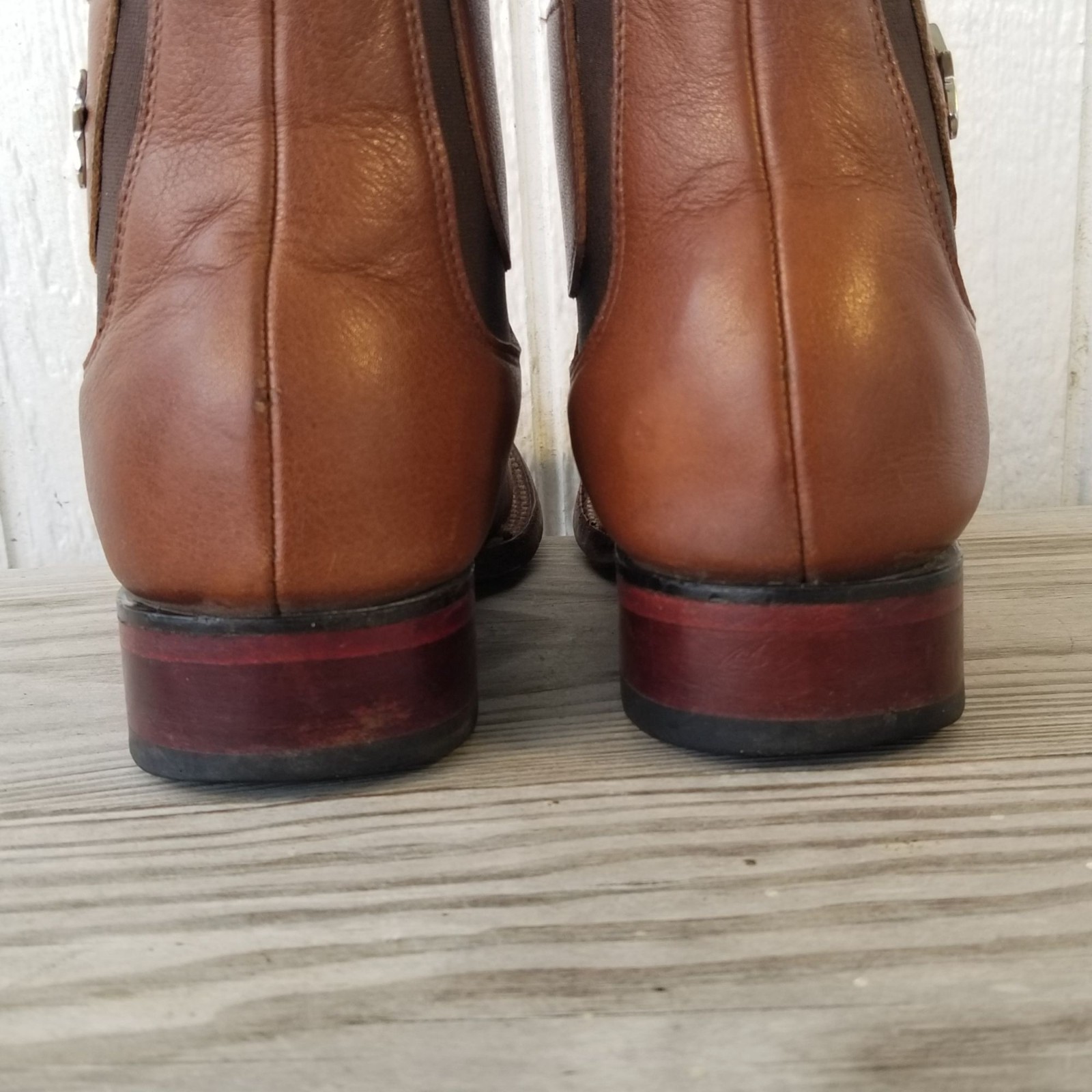 Los Altos Botin Charro Mens Belmont Brown Leather Goring Ankle Boots 7.5