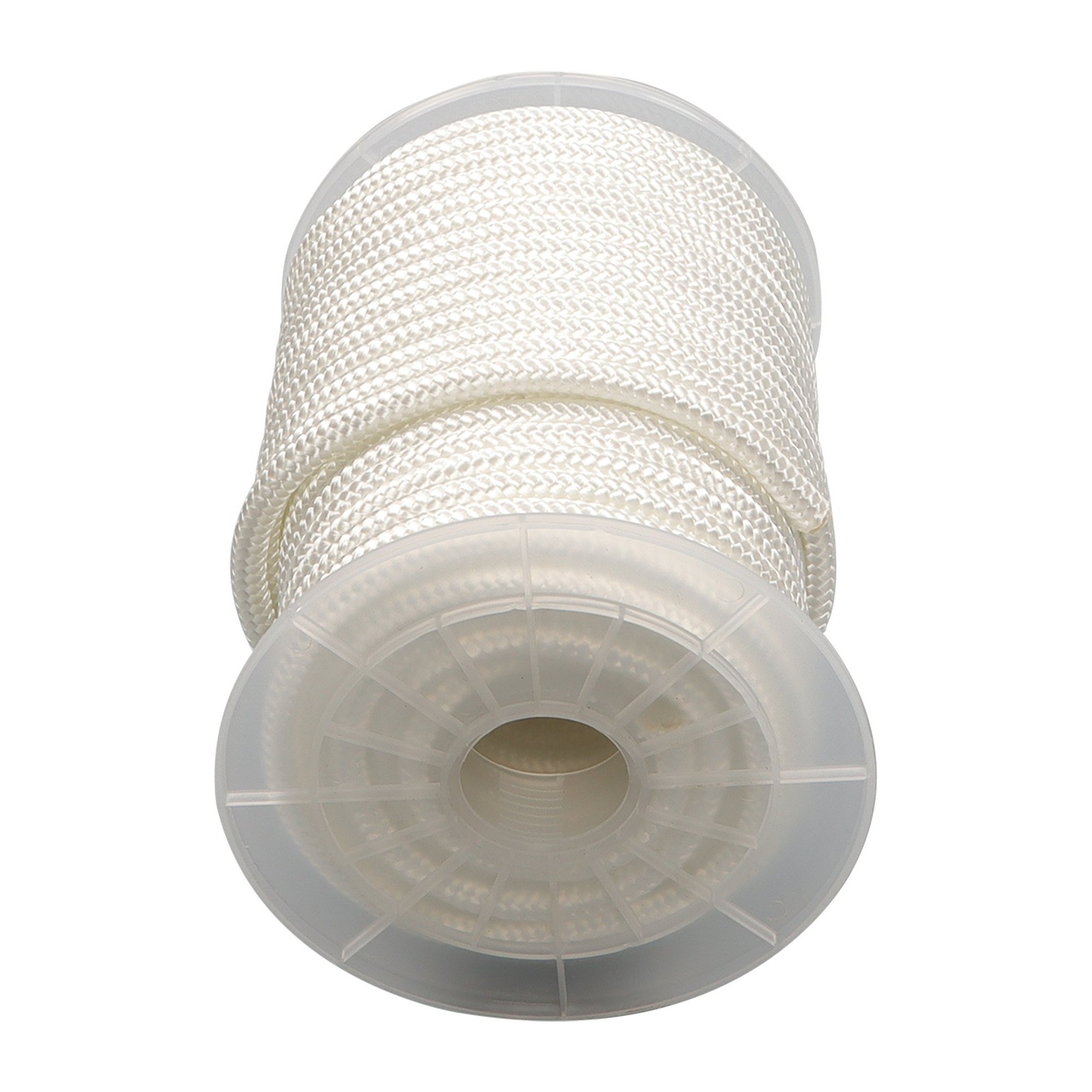 3/8 Inch Nylon Rope 100 Foot Spool 100% Nylon Solid Braid Rope Dyeable White New