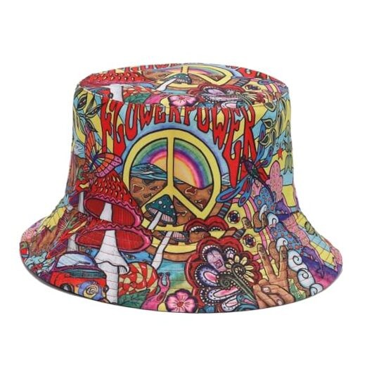Bucket Hat for Men Women,Packable Reversible Printed One Size Mushroom Floral