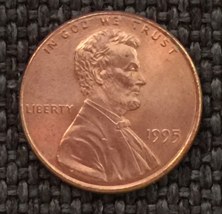1995 P Lincoln penny, very nice actual coin in picture, free shipping.