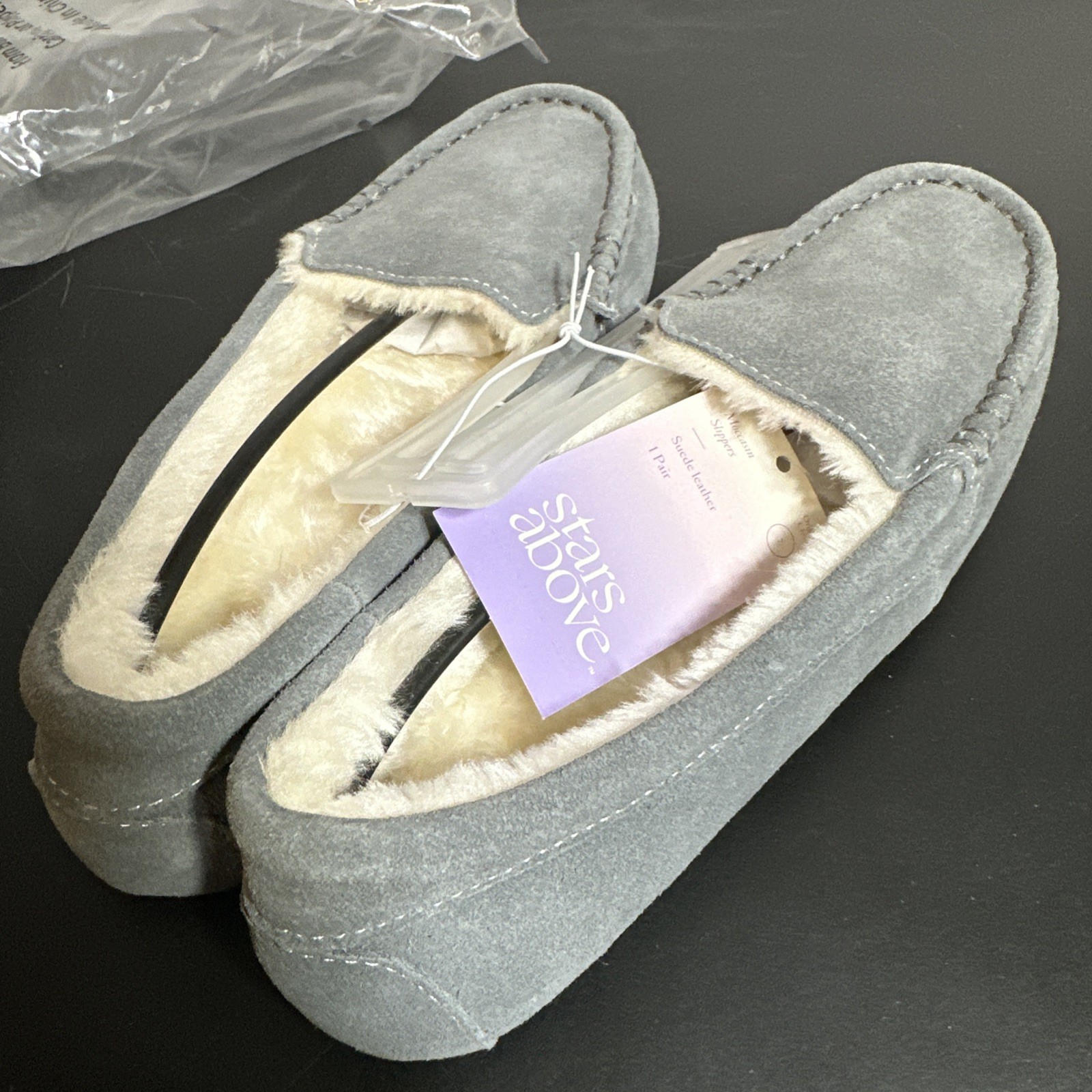 Stars Above Gemma Gray Suede Leather Women's Moccasin Size 7
