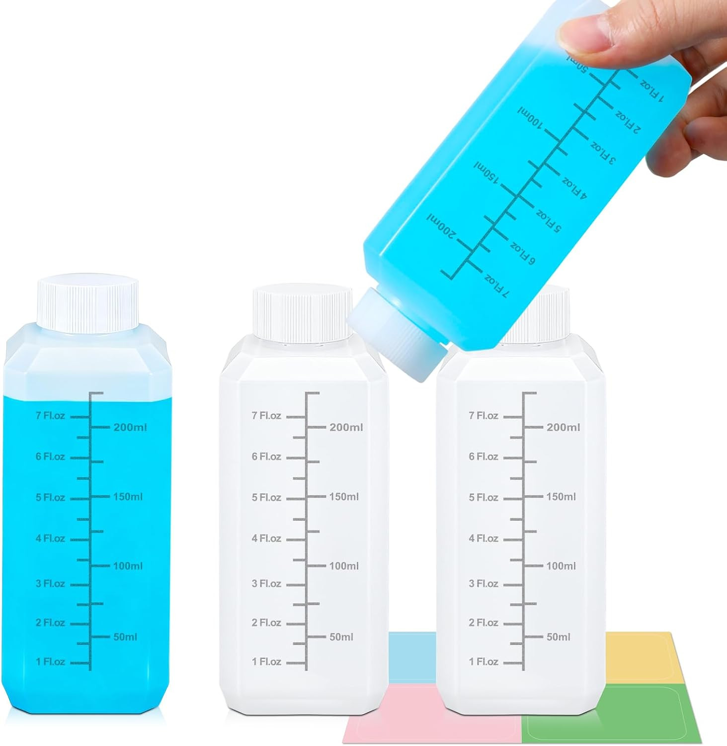 4 Pack 8oz Plastic Travel Bottles with Lids - Small Leak-Proof Containers for Li