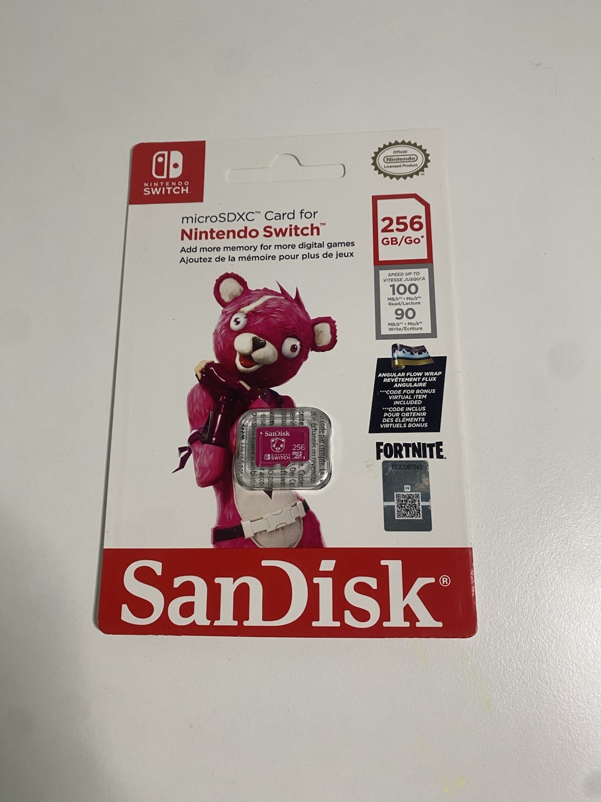 Sandisk Nintendo Switch MicroSDXC Card (256GB) Fortnite Pink Card, Comes w/ Code